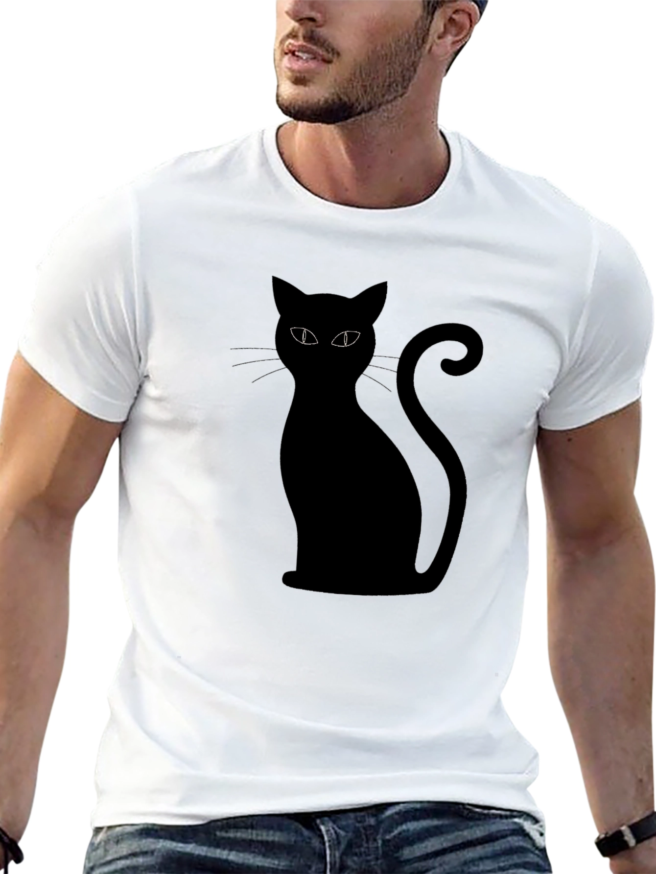 Black Cat Graphic T-Shirt - Halloween Style
