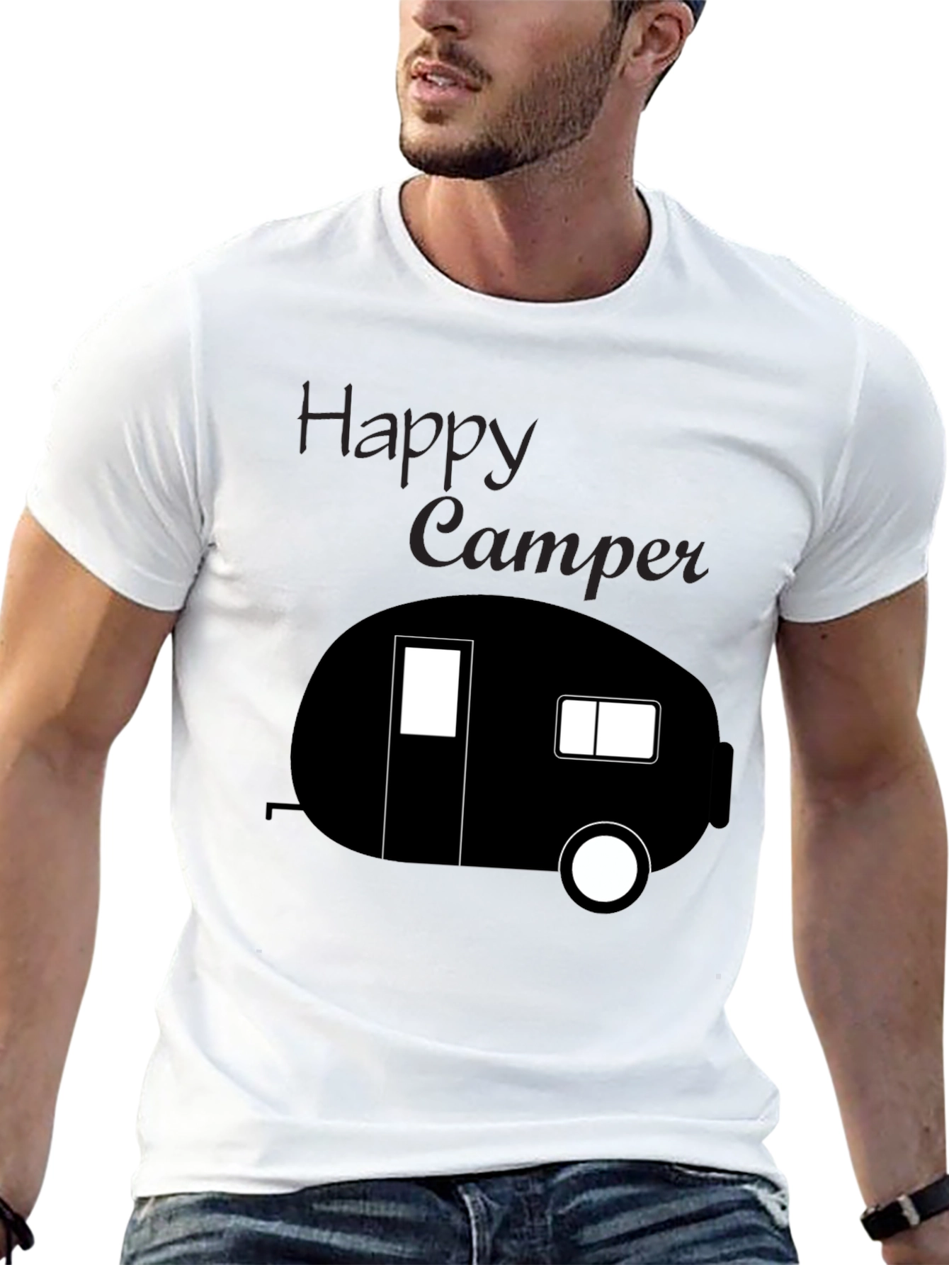 Happy Camper Tee - Black Camping T-Shirt