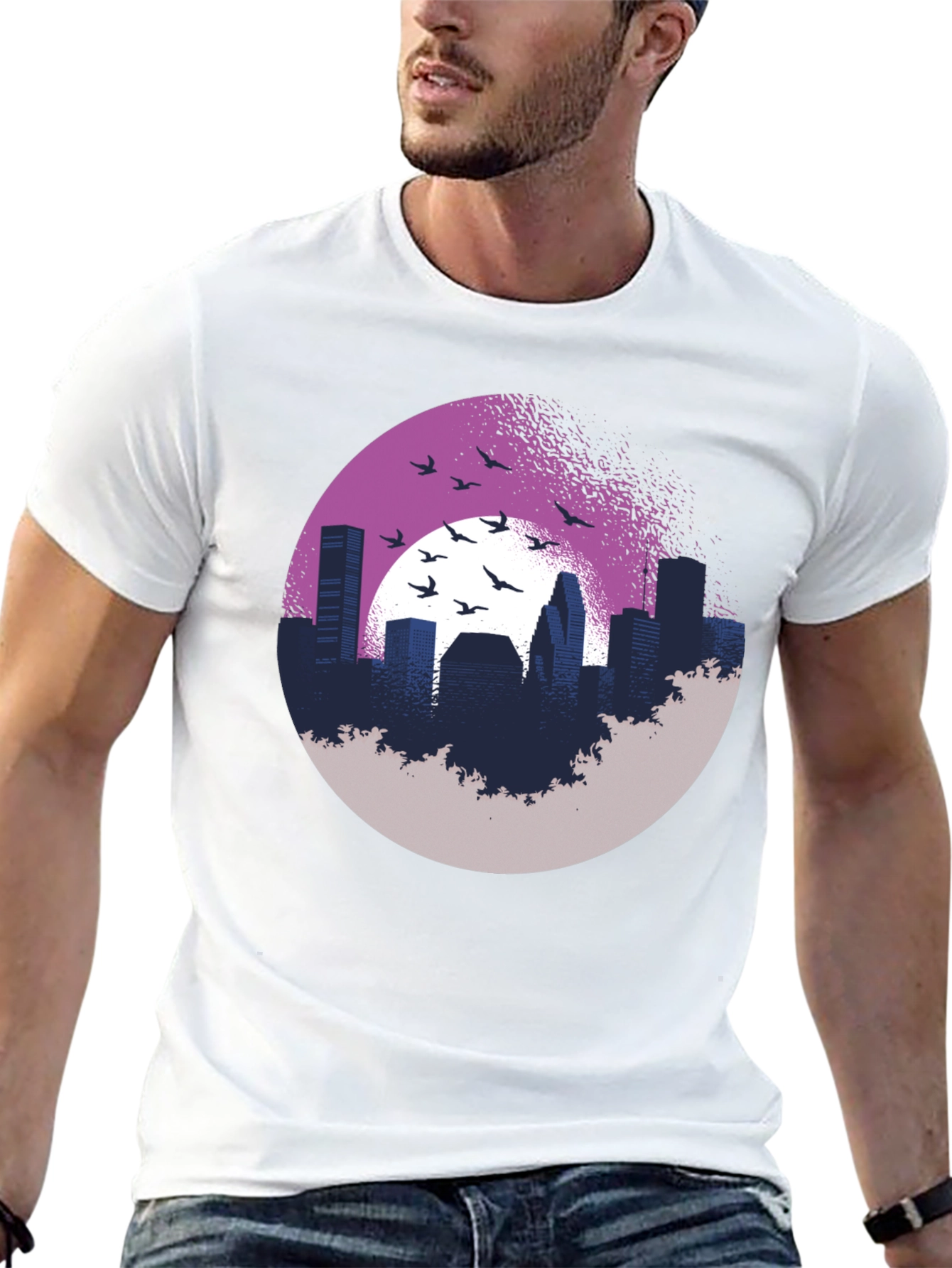 Urban Silhouette T-Shirt: Cityscape Graphic Tee