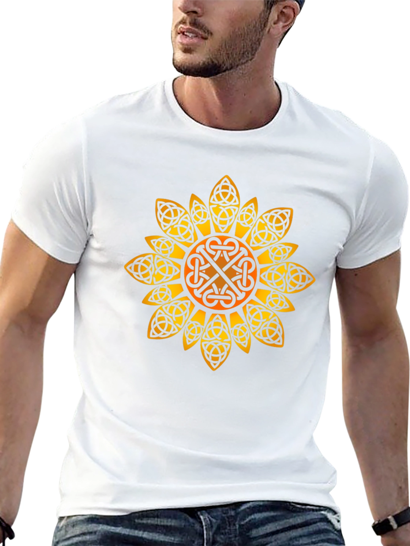 Celtic Knot Sunflower Graphic Tee