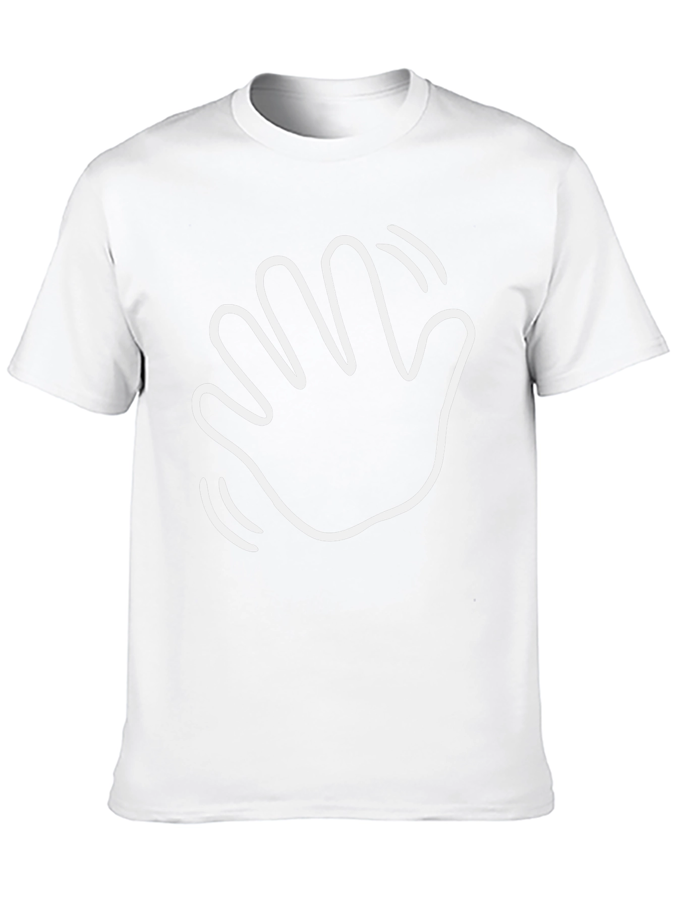 Waving Hand Graphic Tee - Casual Black T-Shirt