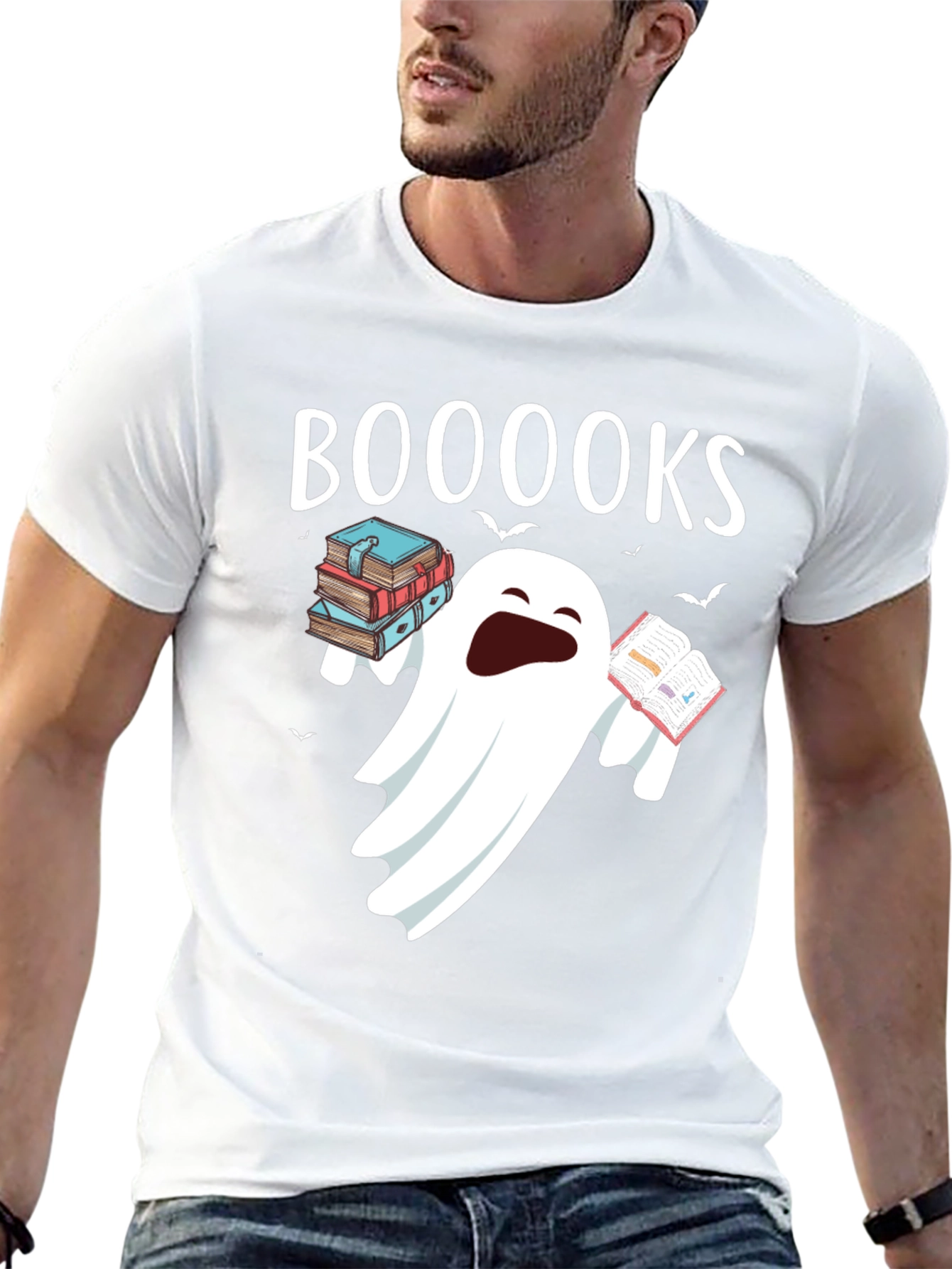Booooks Halloween Ghost T-Shirt