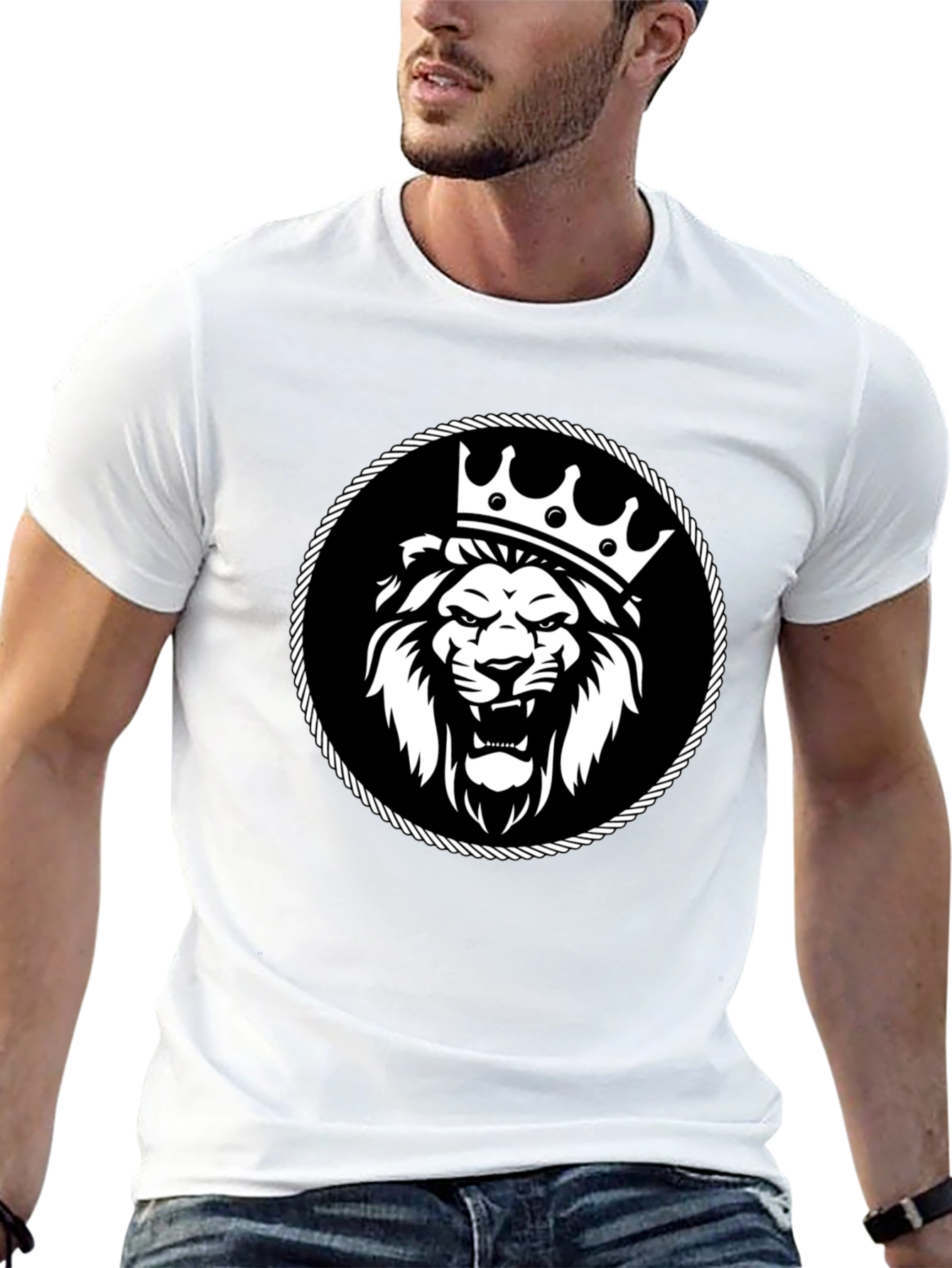 King Lion Graphic Tee - Black Cotton T-Shirt