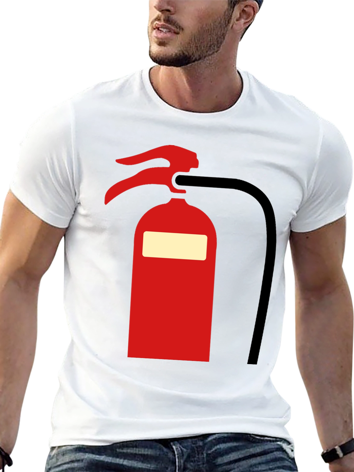 Fire Extinguisher Graphic Tee - Bold Black T-Shirt