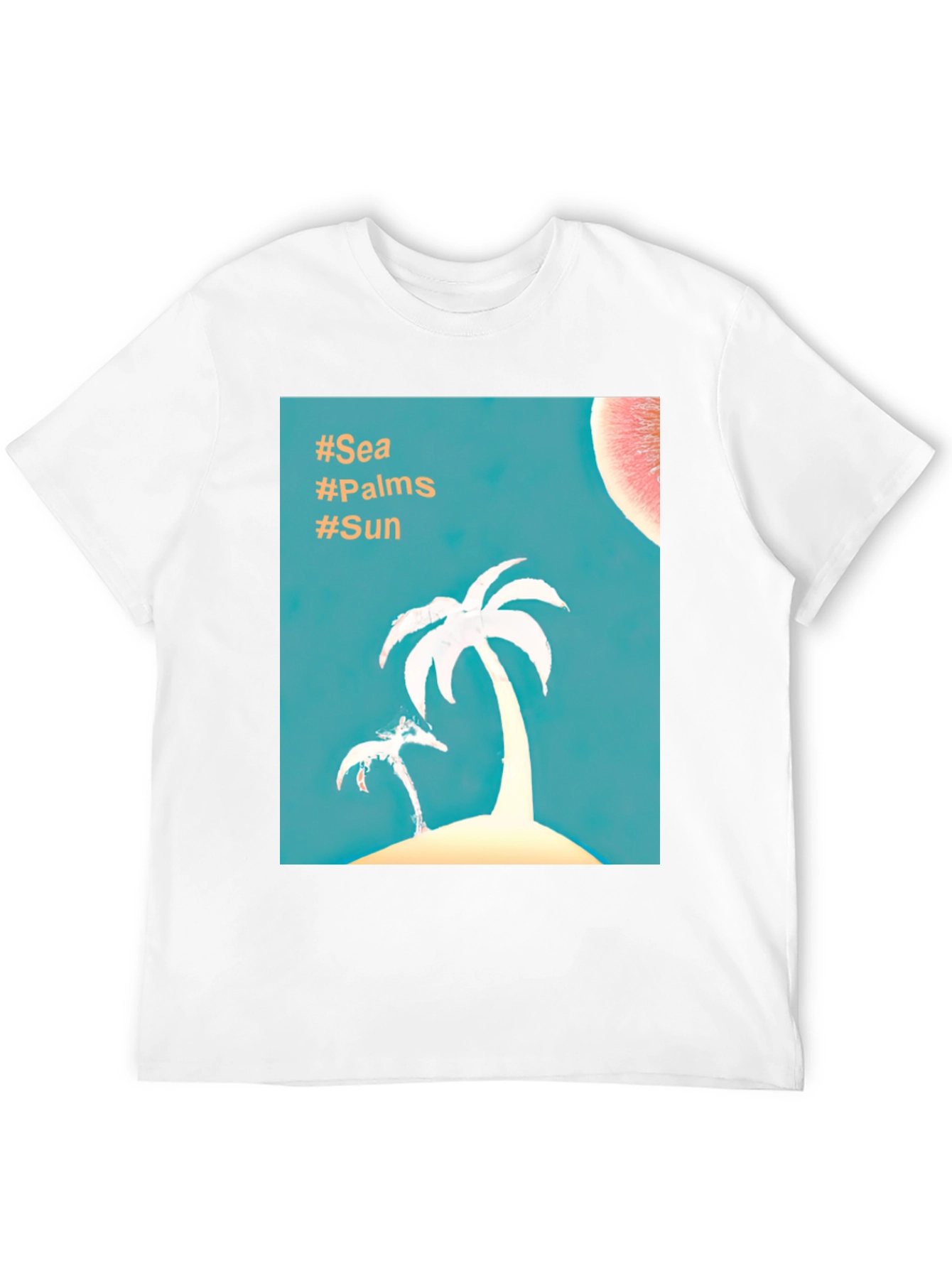 Tropical Palm Tree T-Shirt - Sea Palms Sun Design