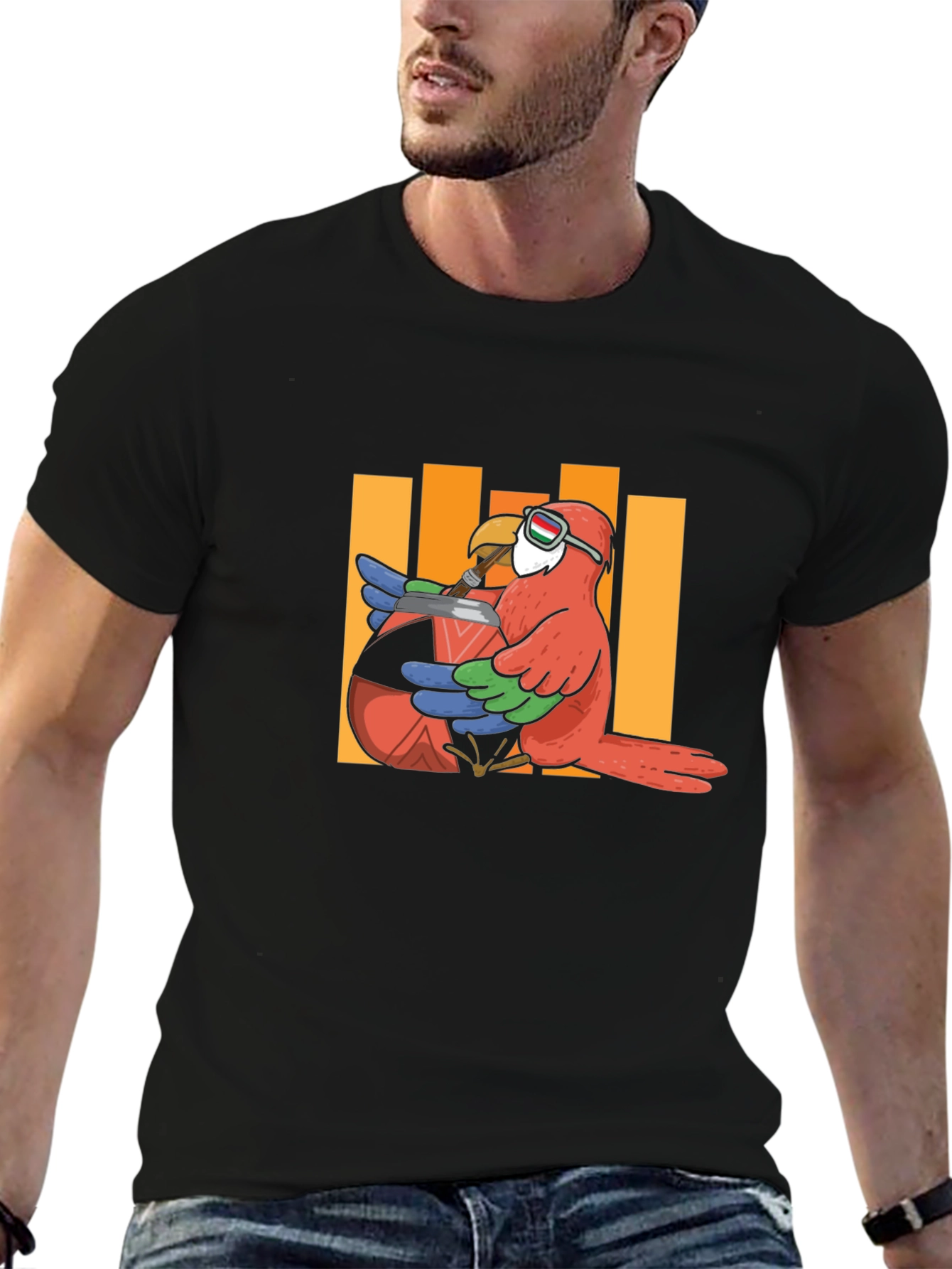 Parrot Drinking Mate T-Shirt - Unique Graphic Tee