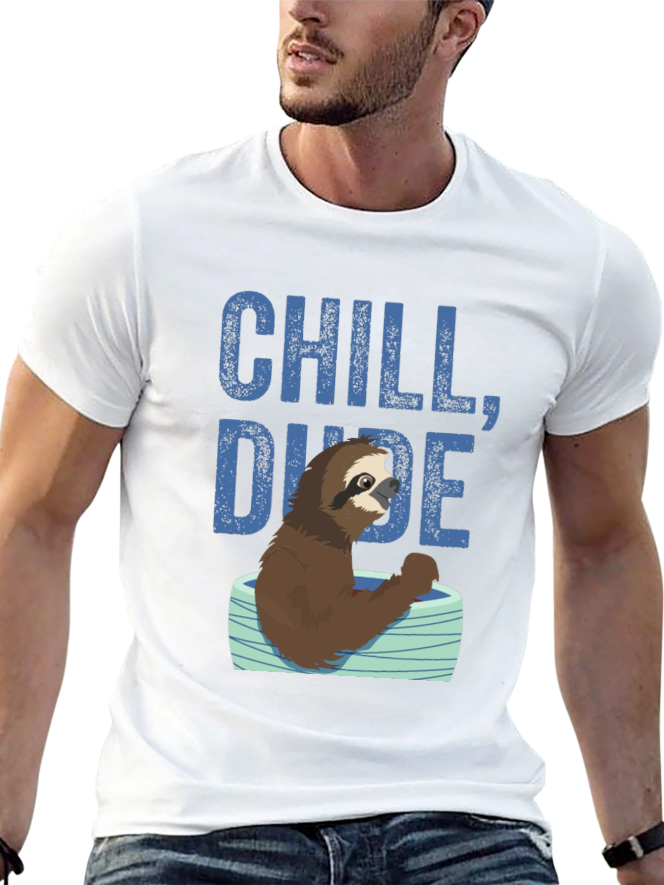 Chill Dude Sloth Graphic Tee - Relaxed Fit