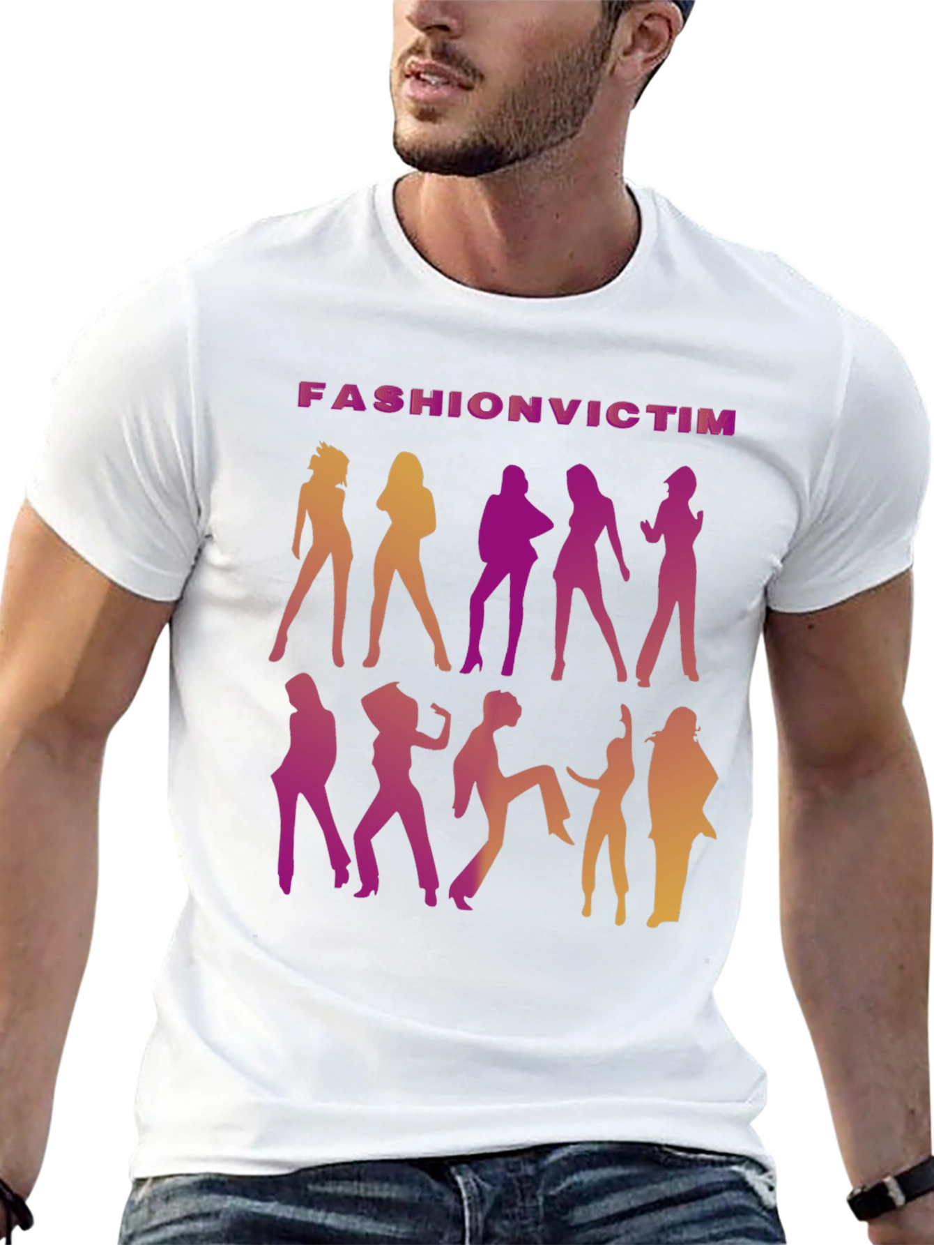 Fashion Victim Graphic T-Shirt - Retro Disco Style