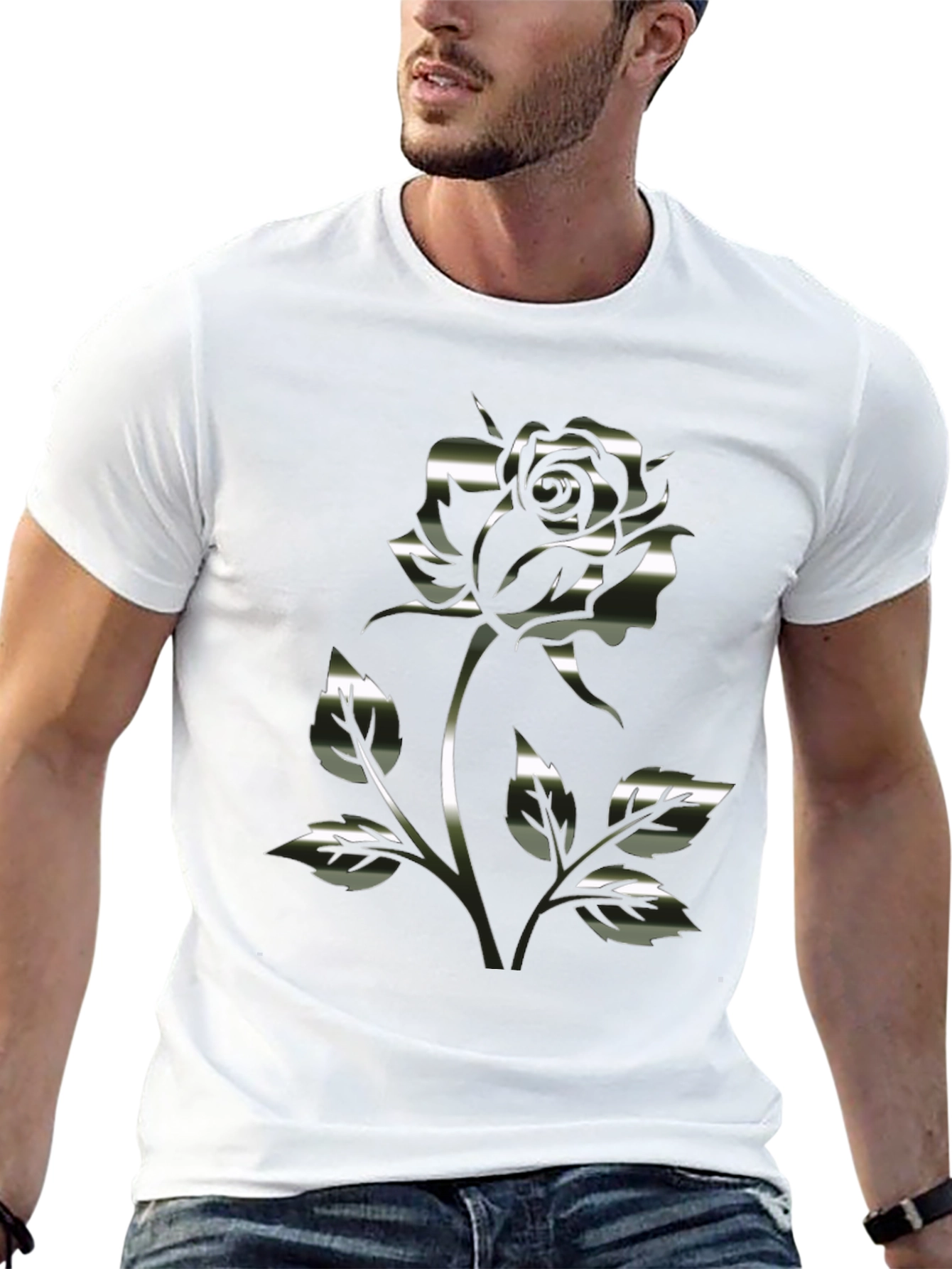 Chrome Rose Graphic Black T-Shirt