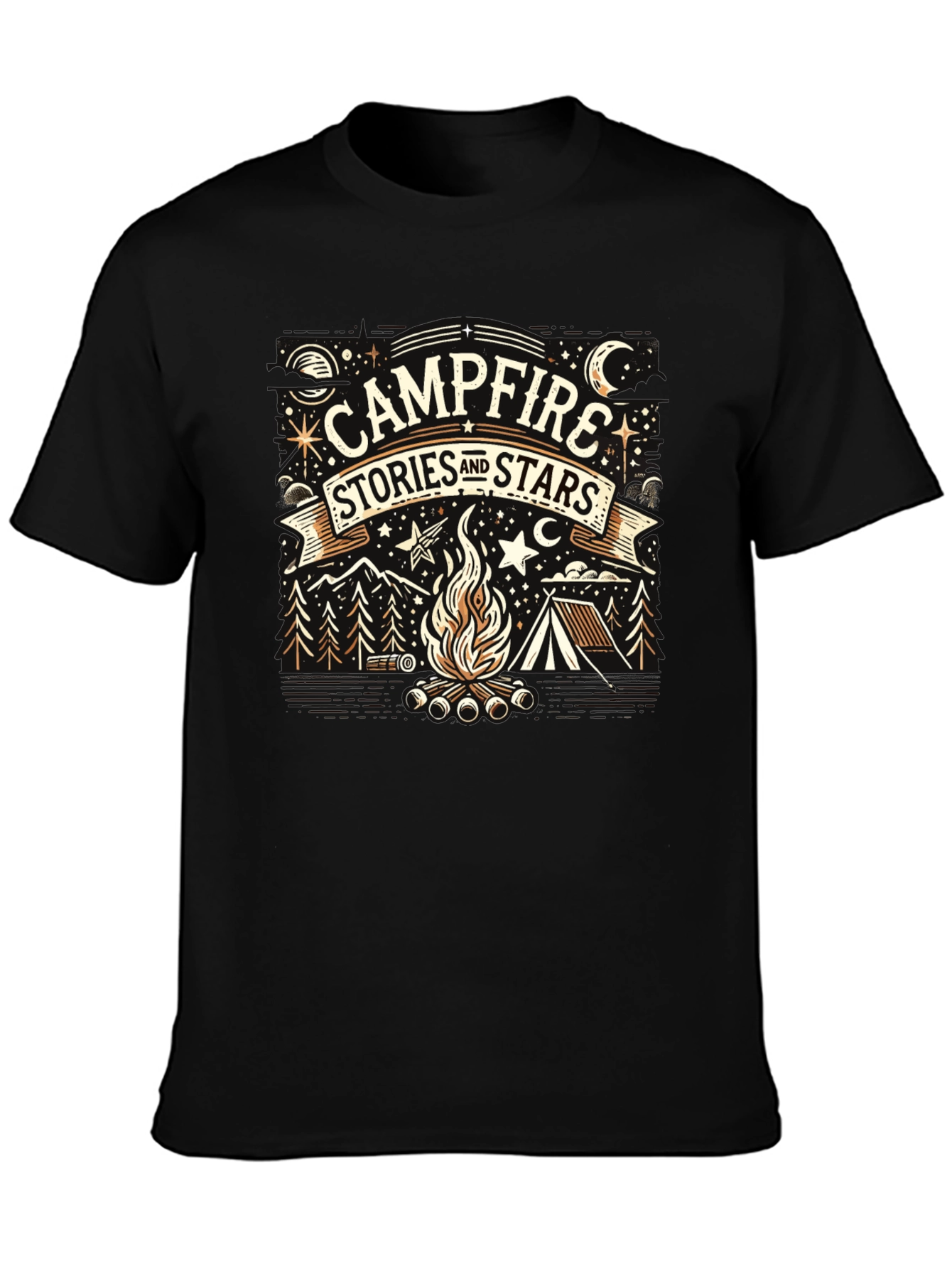 Campfire Stories and Stars Graphic Tee