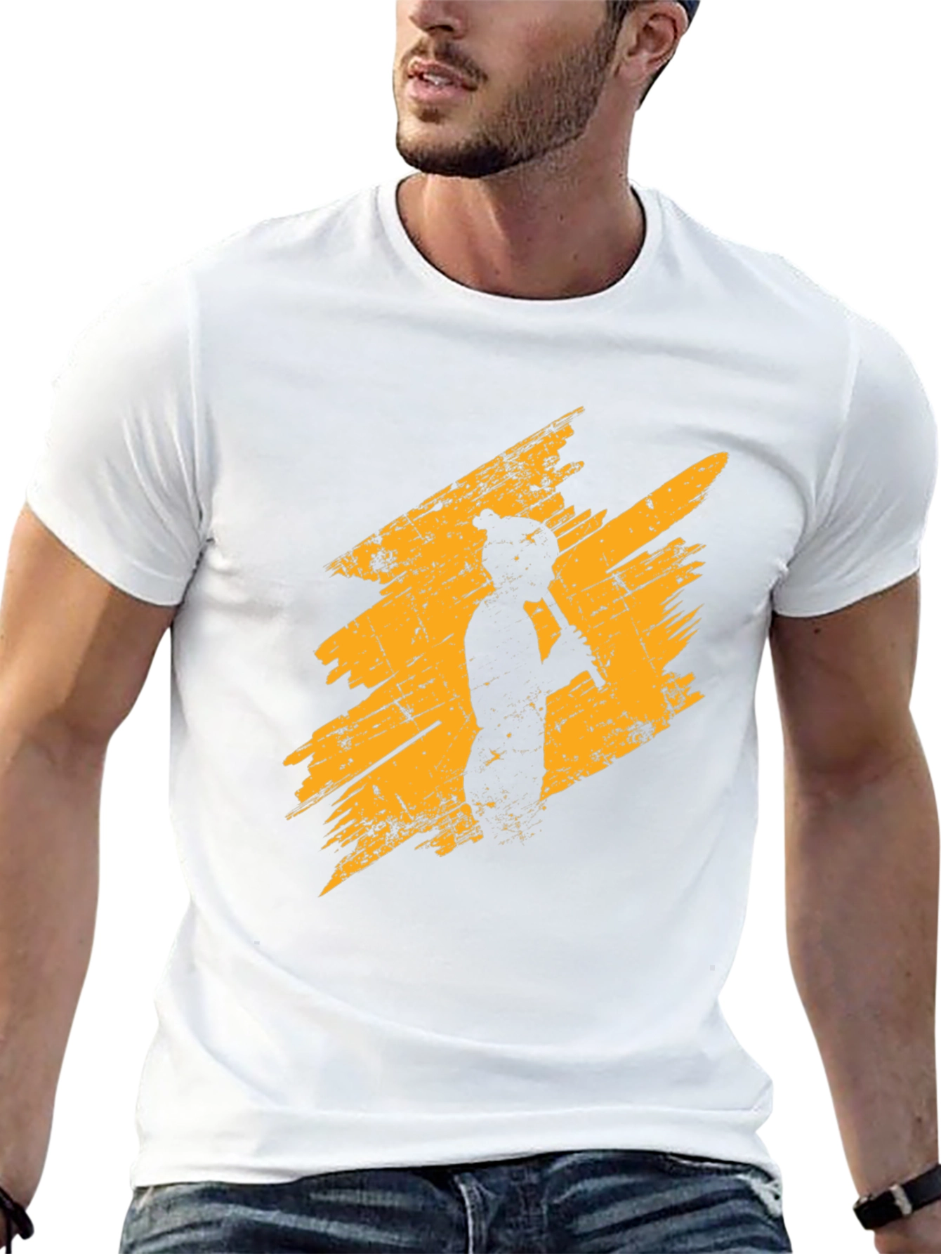 Flute Player Graphic Tee - Distressed Style Black T-Shirt