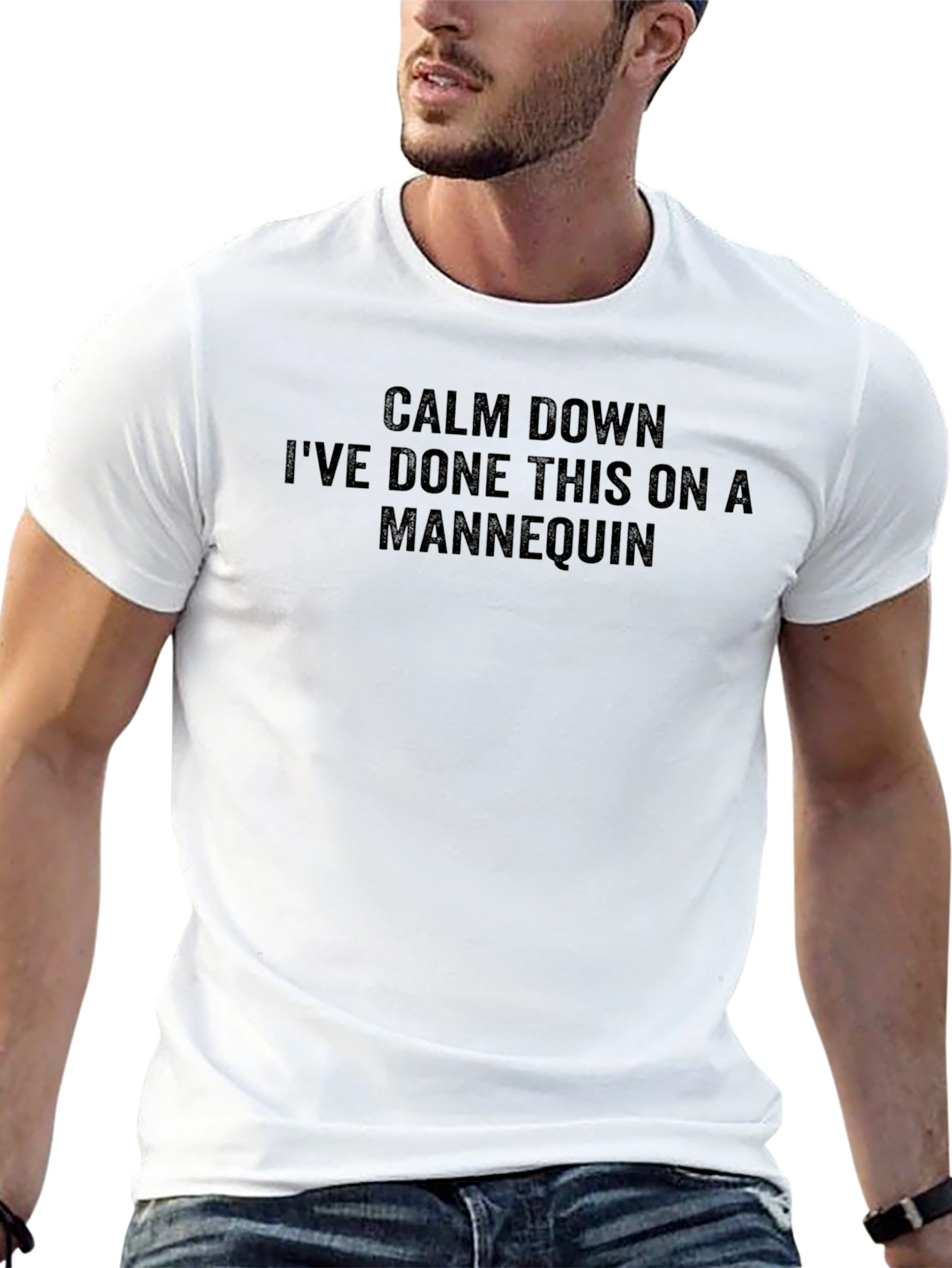 Calm Down Mannequin Humor T-Shirt