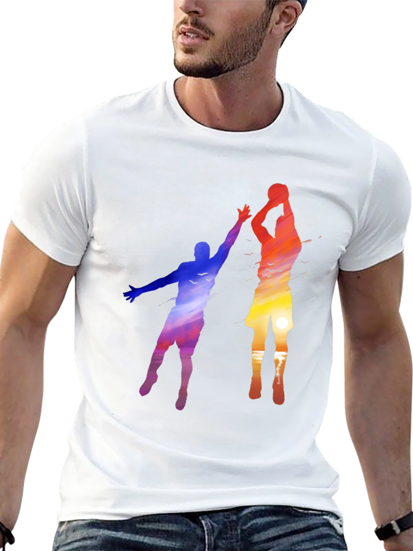 Sunset Basketball Graphic Tee