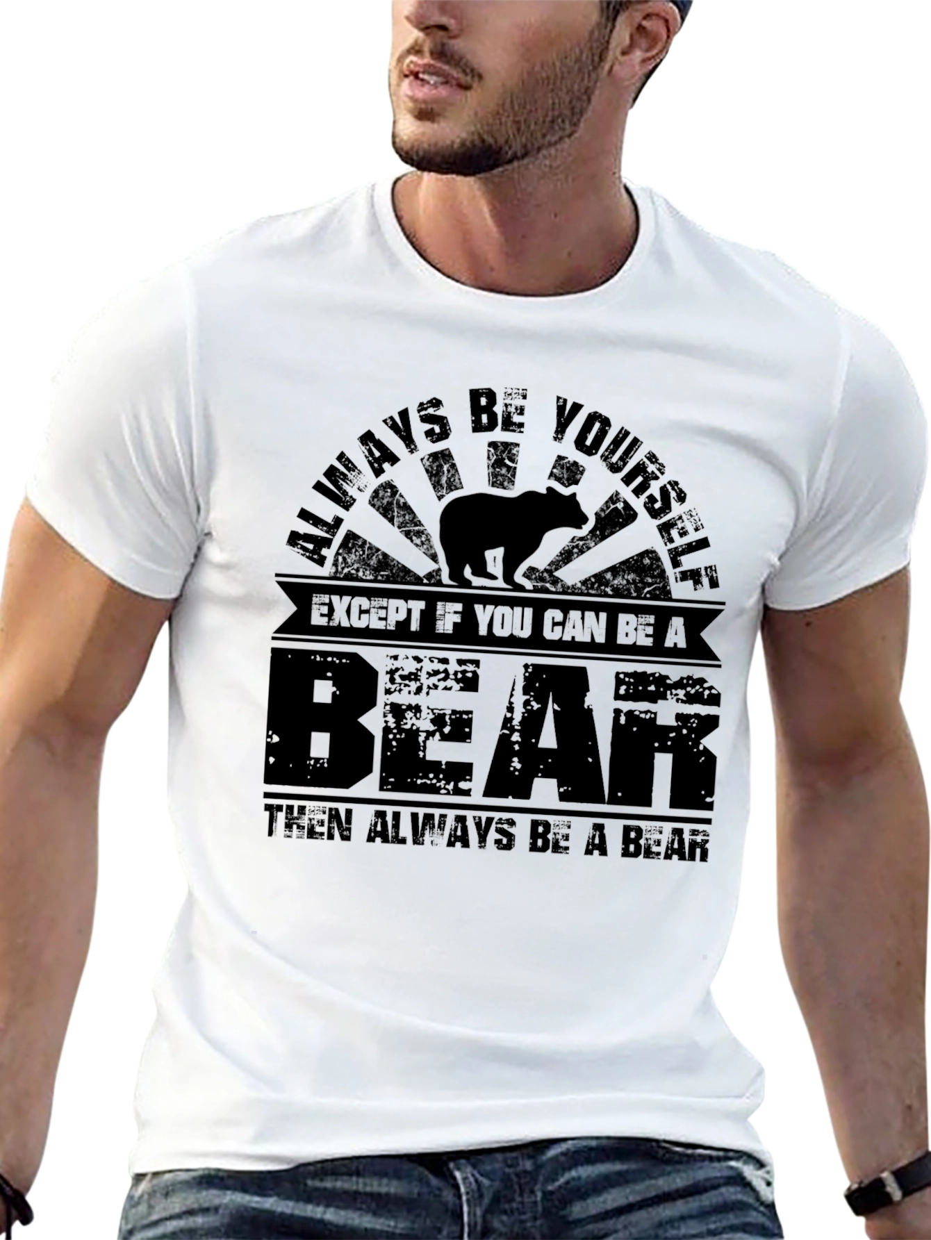 Always Be Yourself Bear T-Shirt - Black