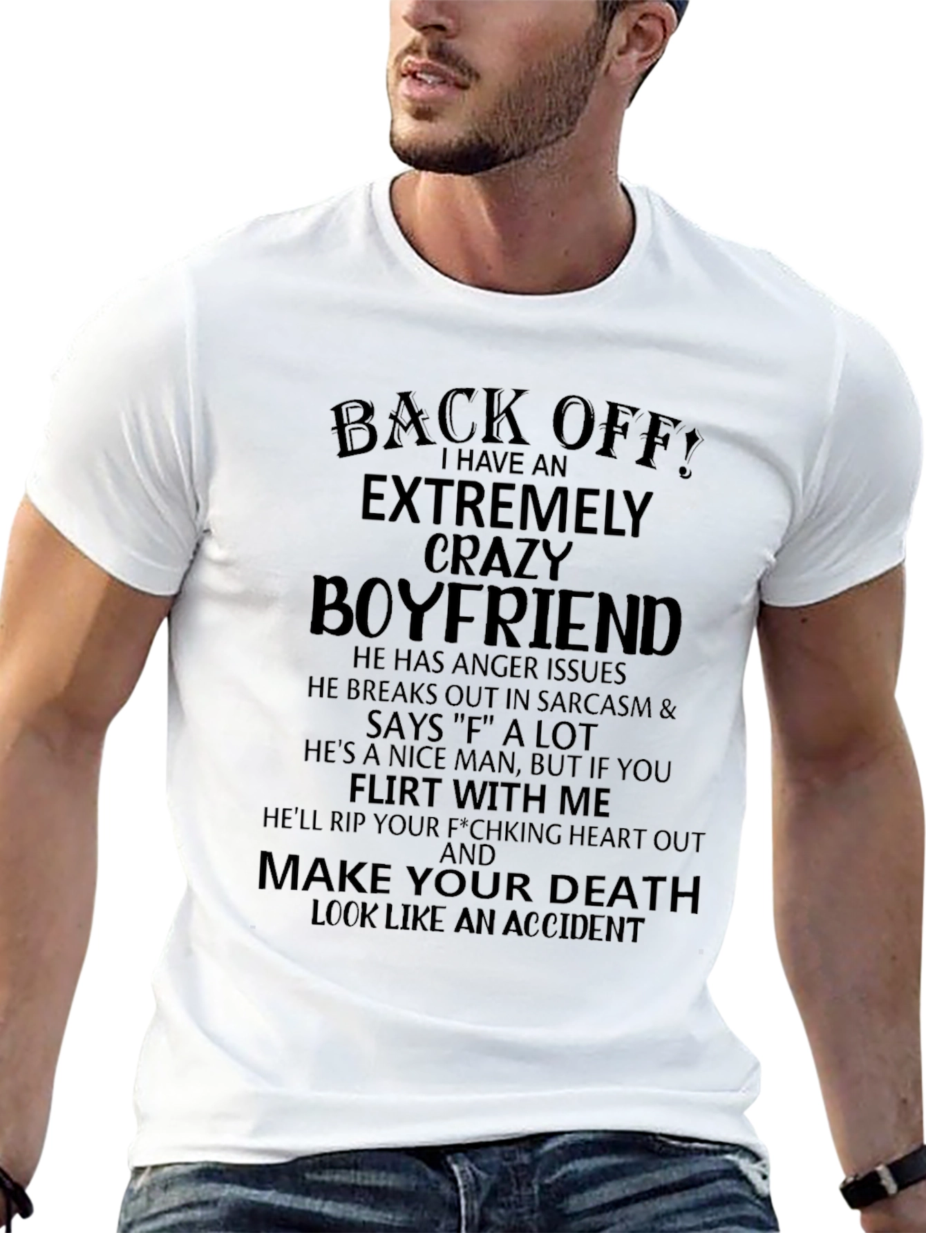 Back Off Crazy Boyfriend Graphic Tee