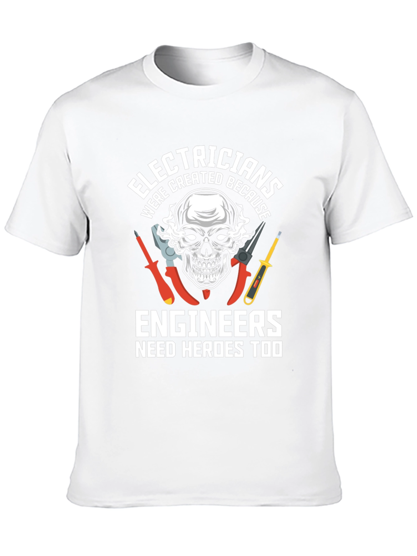 Electrician Hero Tee - Skull & Tools Graphic
