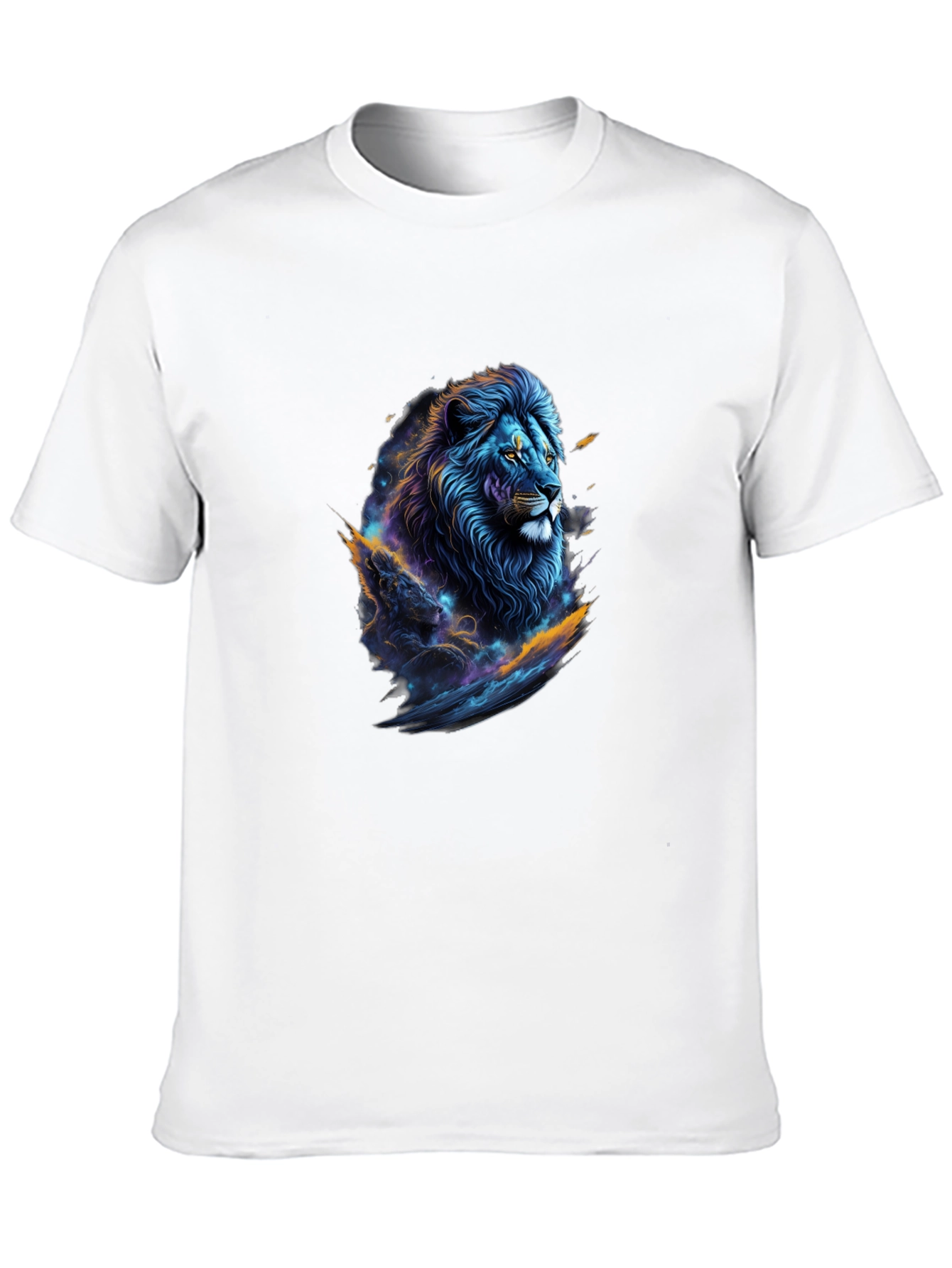 Cosmic Lion Graphic Tee - Black Crew Neck