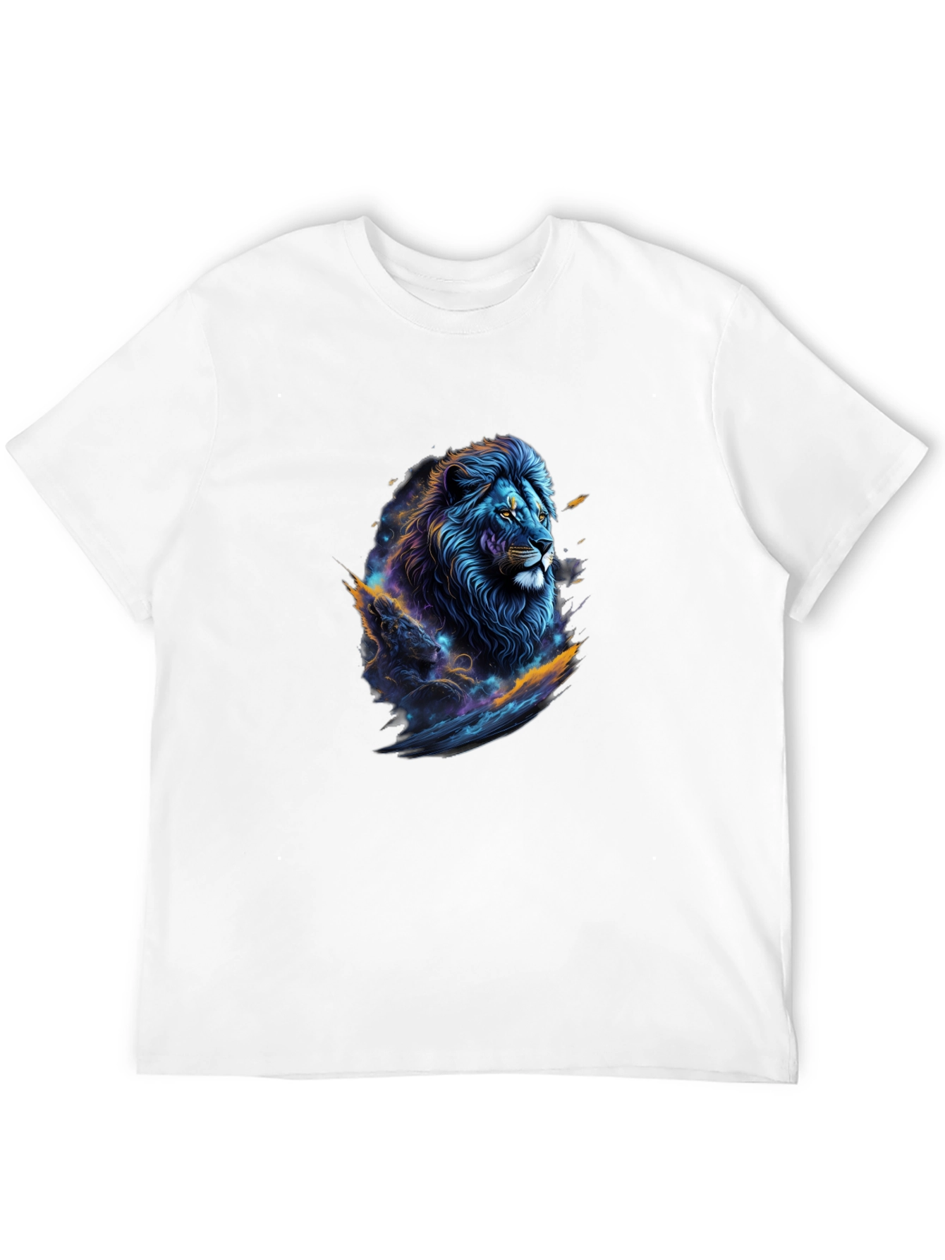 Cosmic Lion Graphic Tee - Black Crew Neck