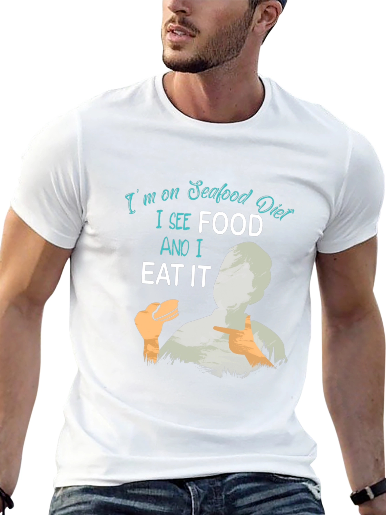 Seafood Diet Funny Graphic T-Shirt