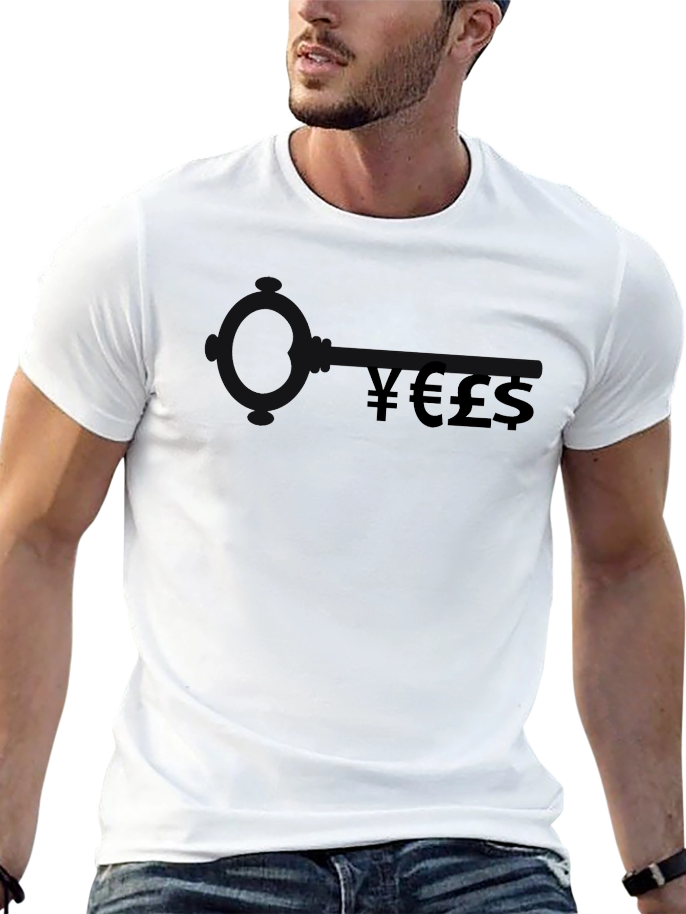 Currency Symbol Black T-Shirt - Mens