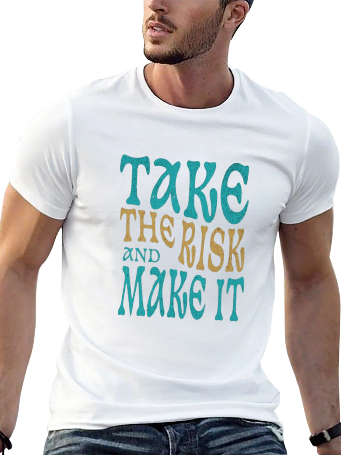 Take the Risk Graphic Tee - Motivational Black T-Shirt