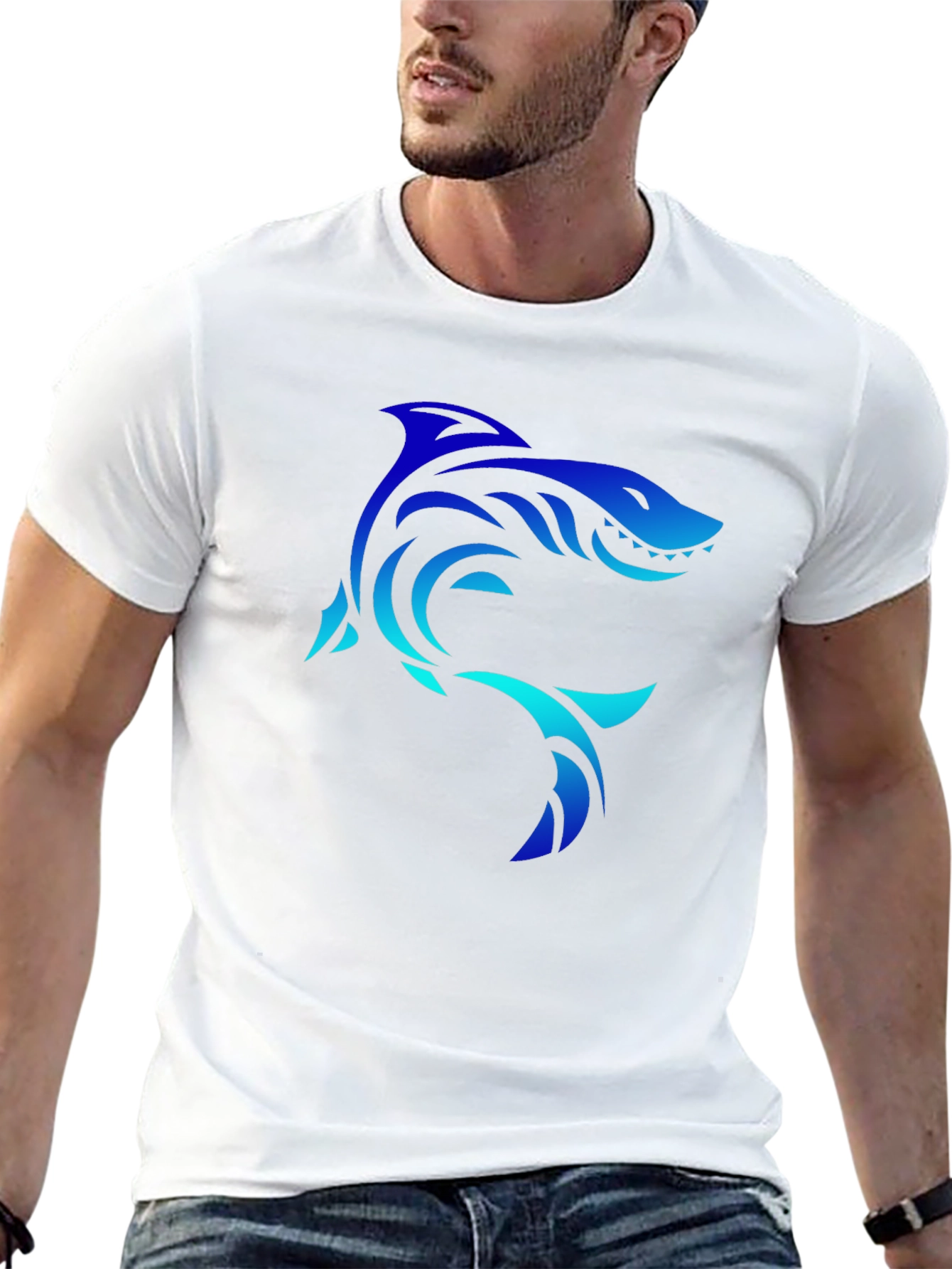 Shark Graphic Black Tee - Cool Unique Design