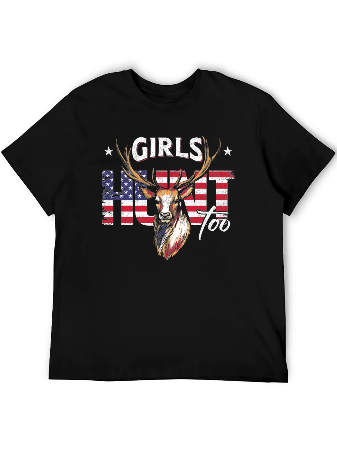 Girls Hunt Too Deer Graphic T-Shirt