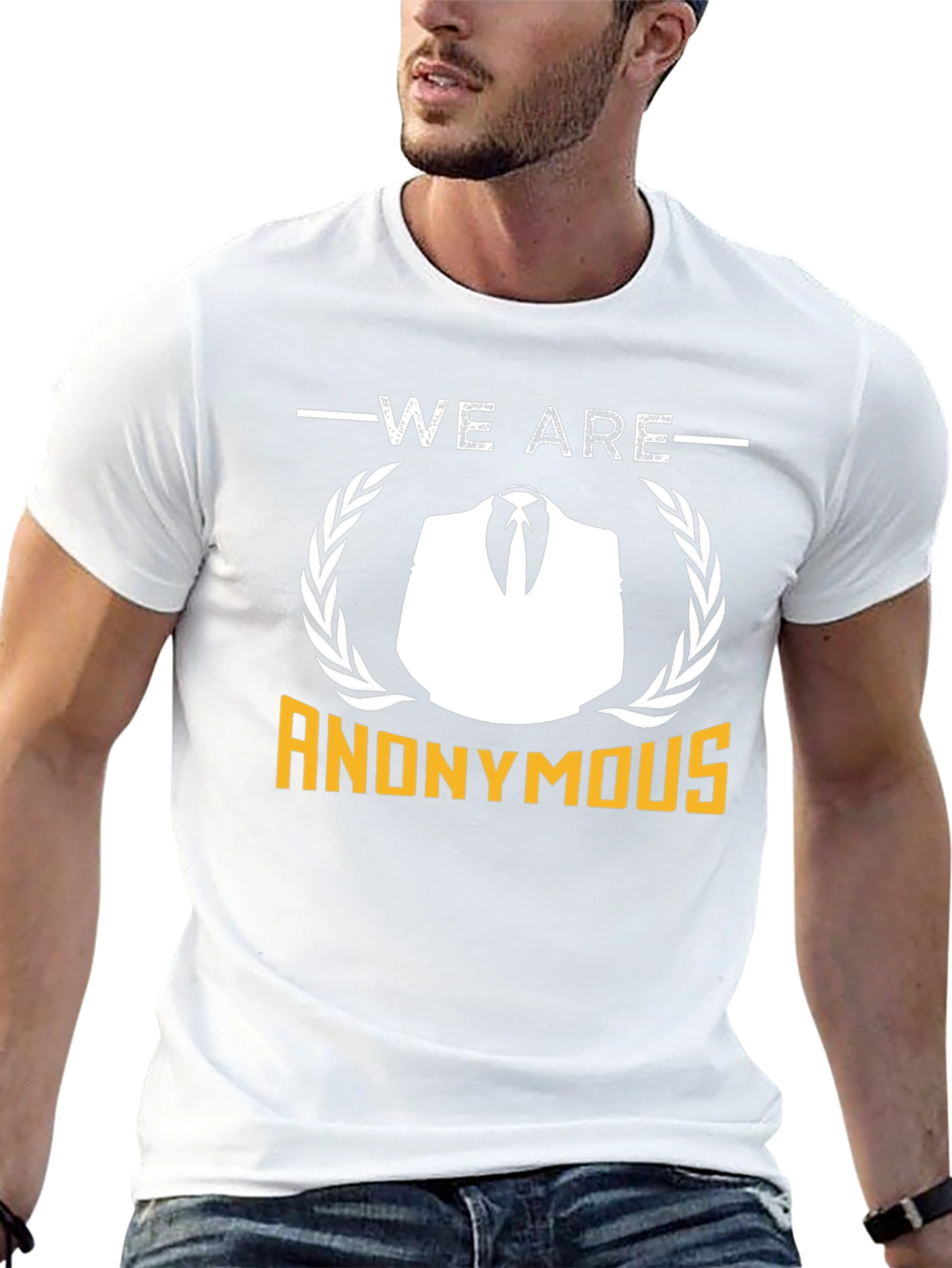 Anonymous Graphic T-Shirt - Black Crew Neck Tee