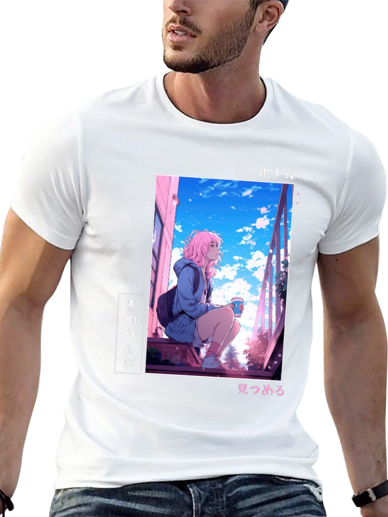 Anime Girl Black T-Shirt