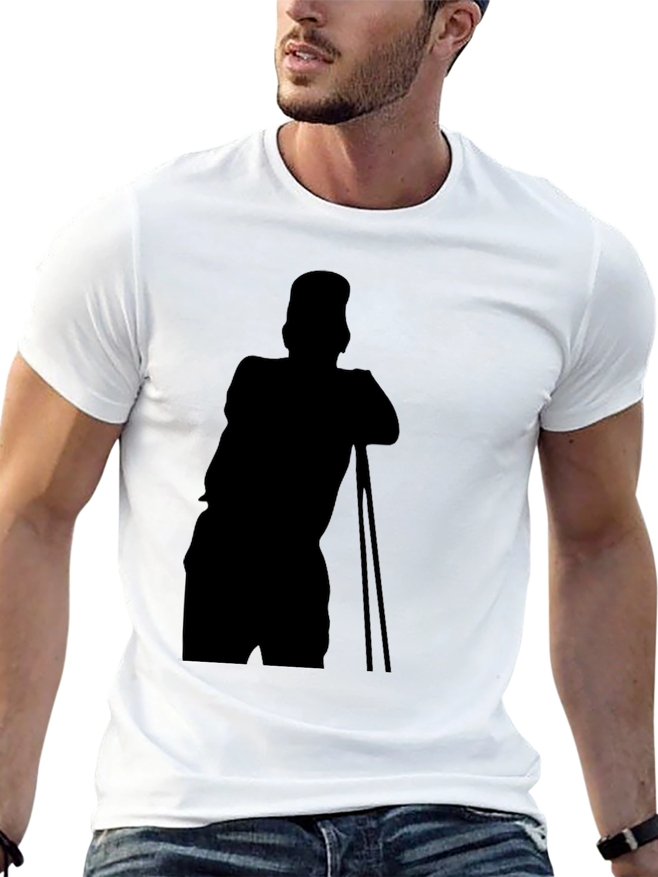 Stylish Black T-Shirt with Silhouette Print
