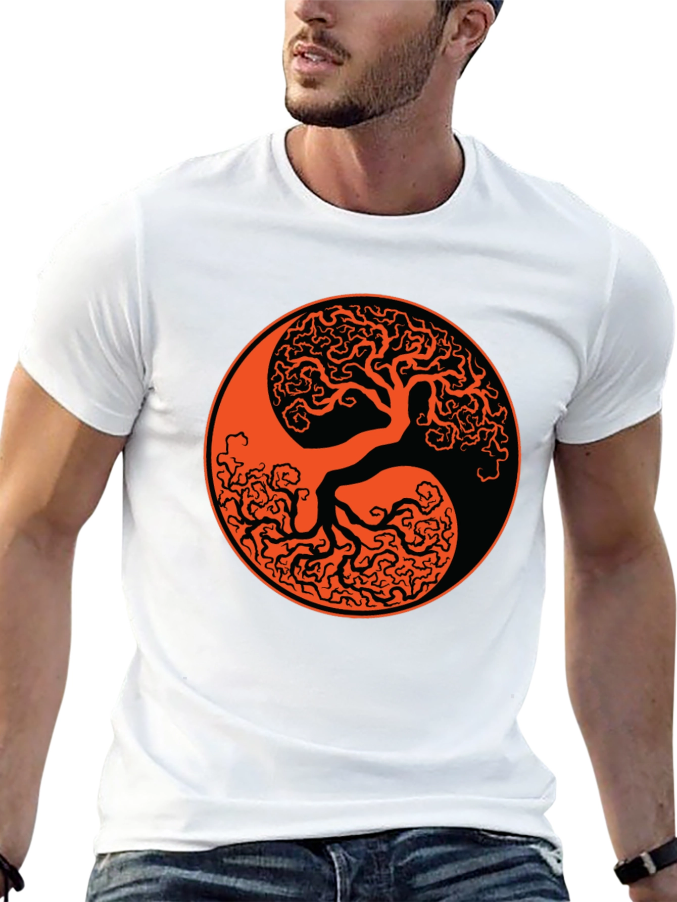 Yin Yang Tree Black T-Shirt