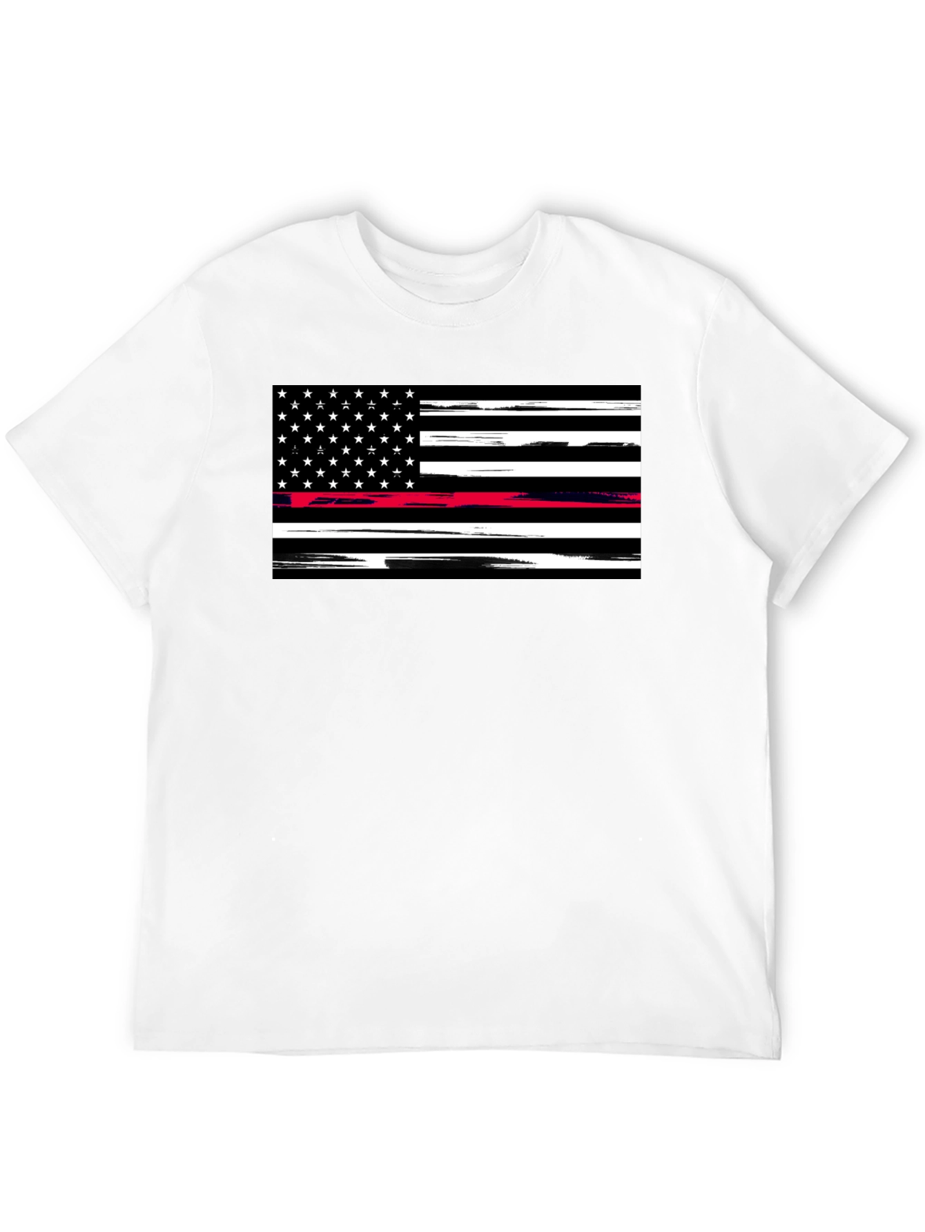 Thin Red Line Flag T-Shirt - Firefighter Support