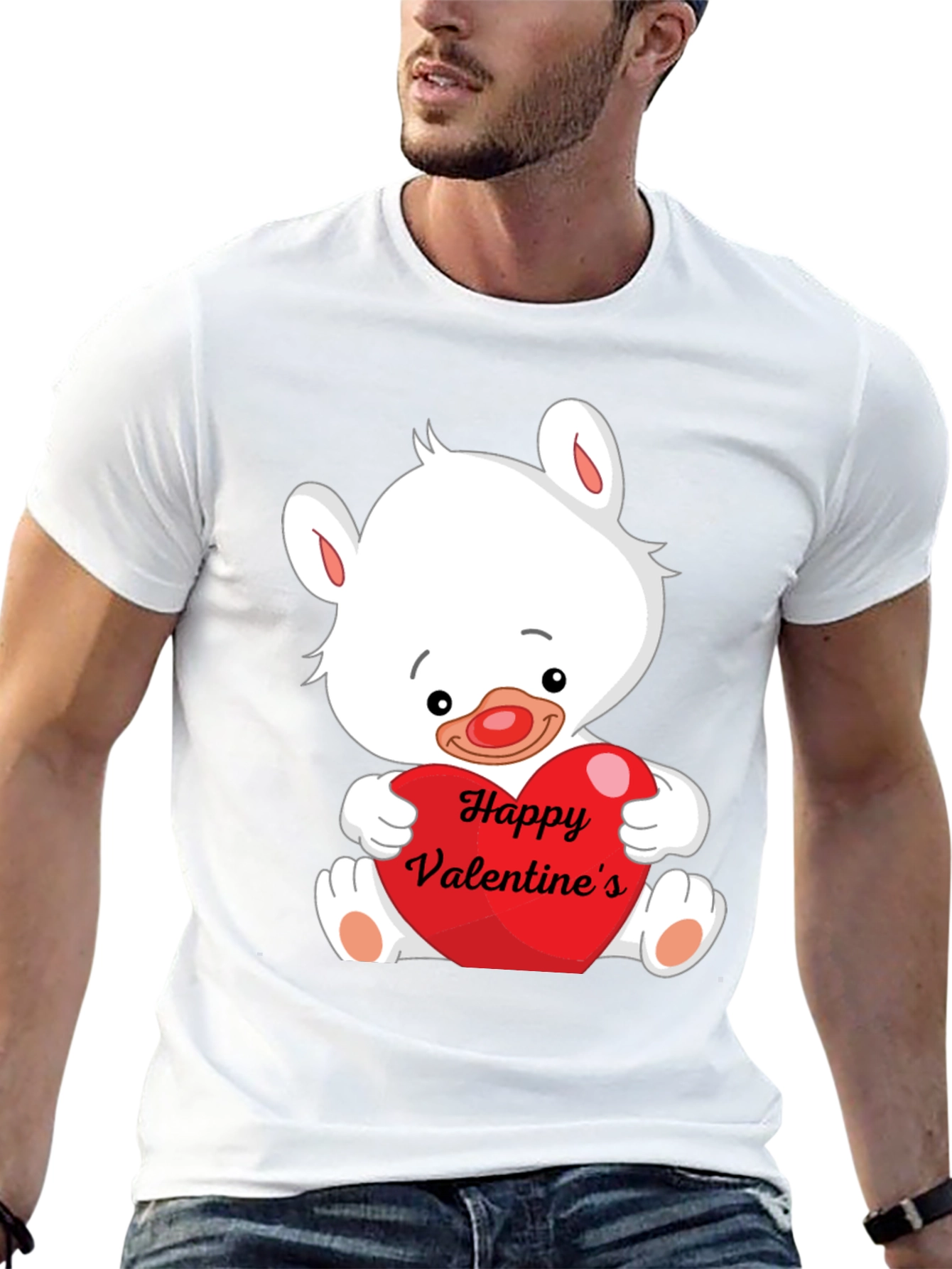 Valentines Day Bear Graphic T-Shirt