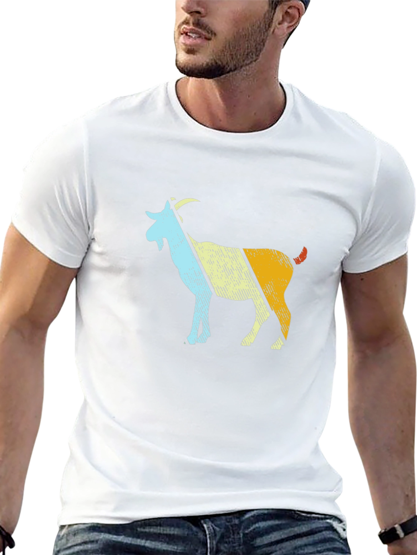 Retro Goat Graphic T-Shirt - Black