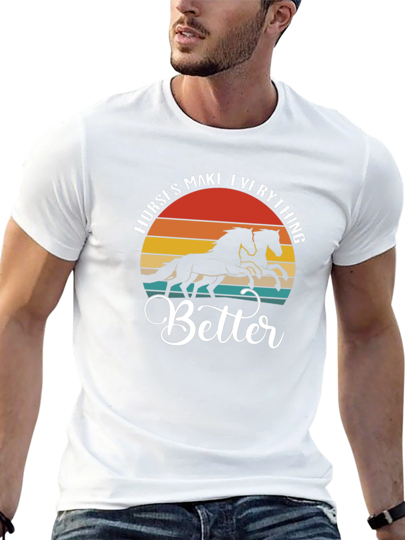 Horses Make Everything Better Black T-Shirt