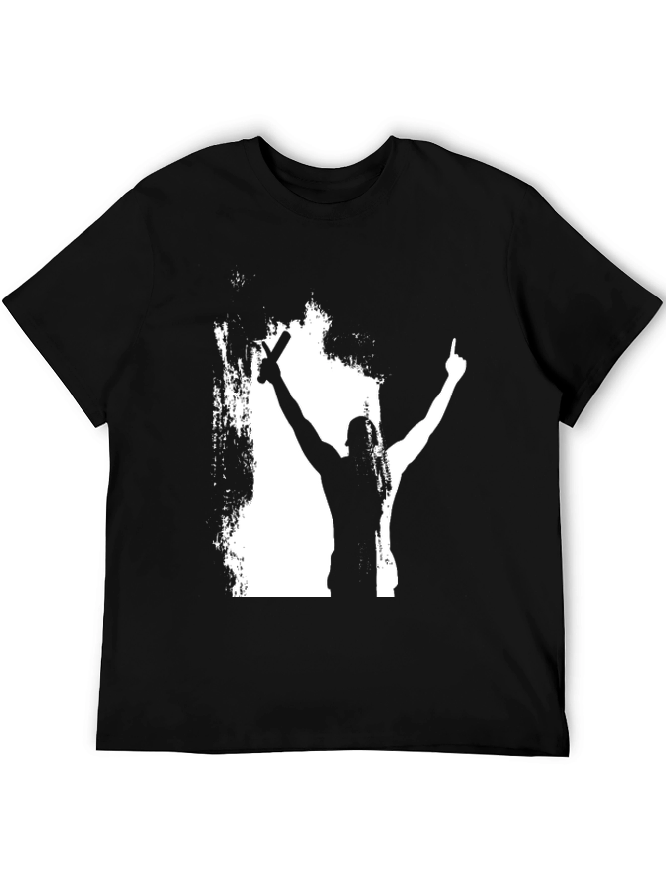 Silhouette Champion Graphic Tee - Bold Black Cotton Shirt