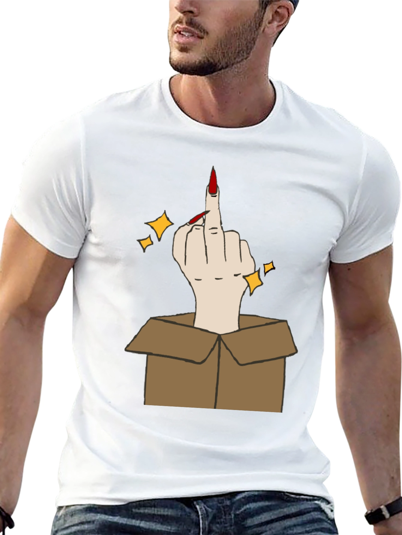Middle Finger in a Box Graphic Tee
