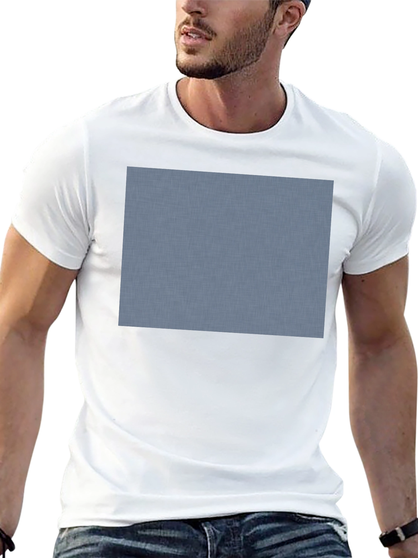 Classic Black Crew Neck T-Shirt with Custom Print Area