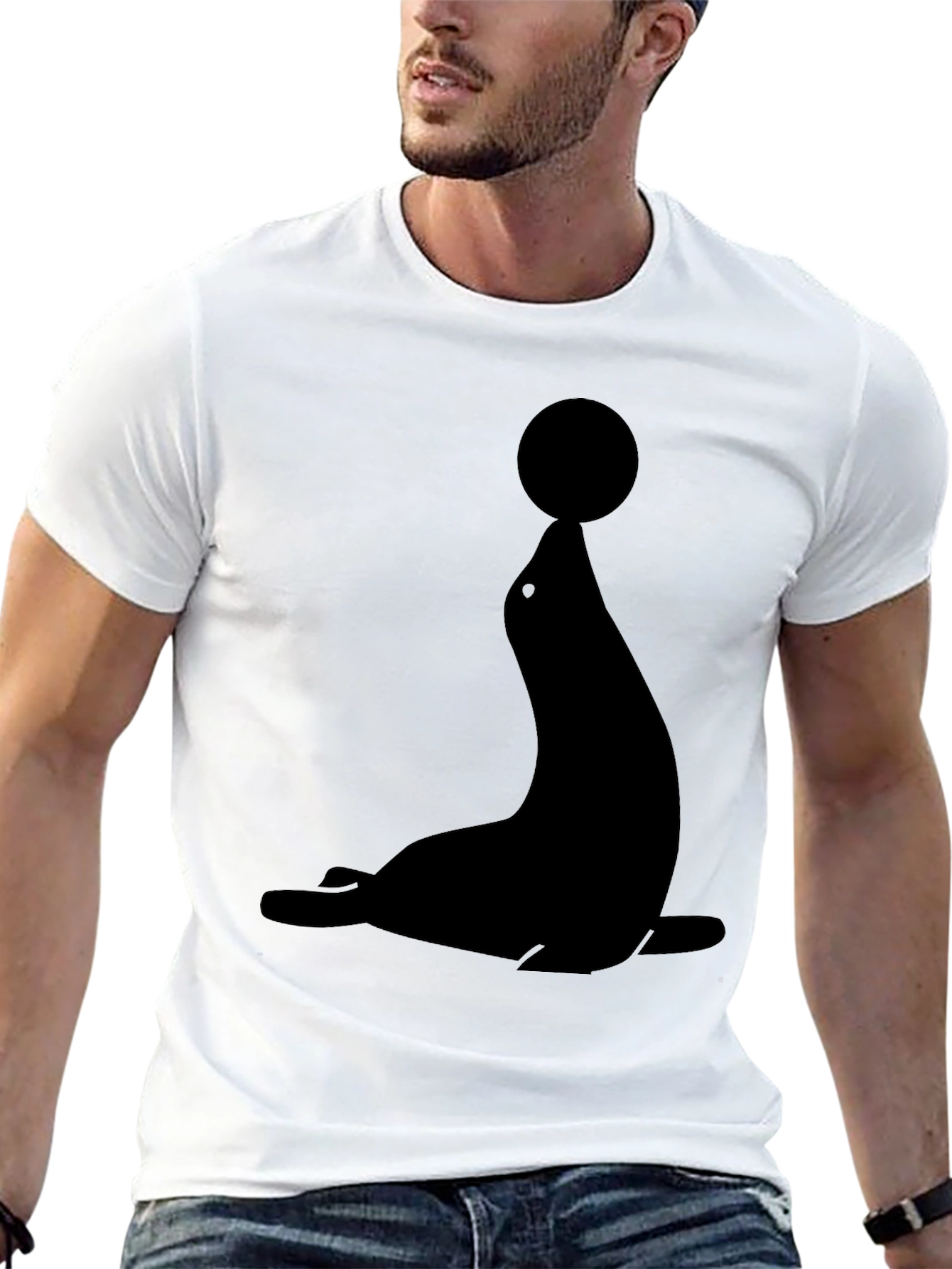 Seal Balancing Ball Graphic T-Shirt