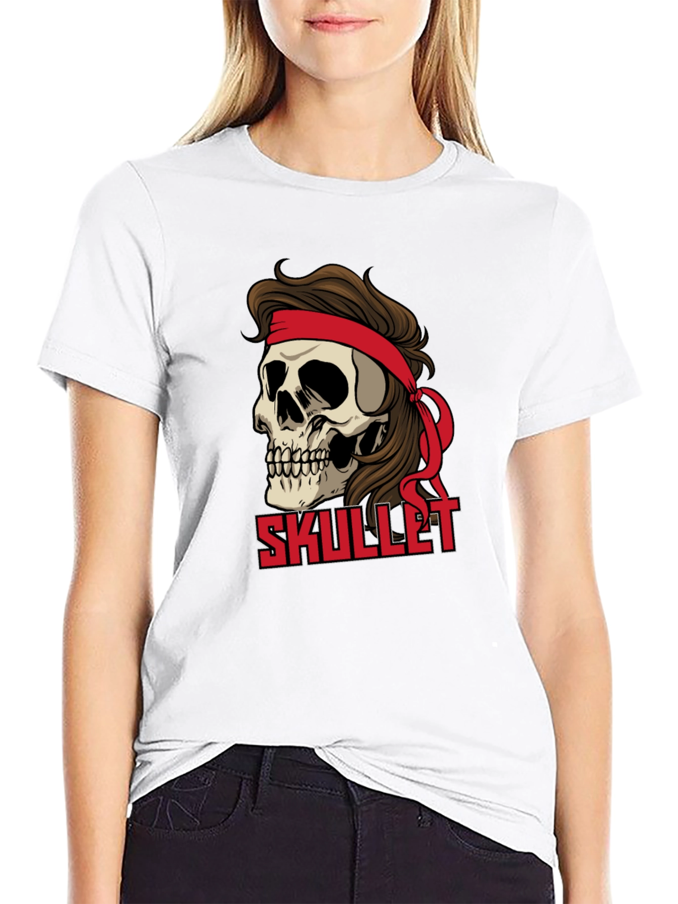 Skullet Graphic T-Shirt - Retro Rocker Style