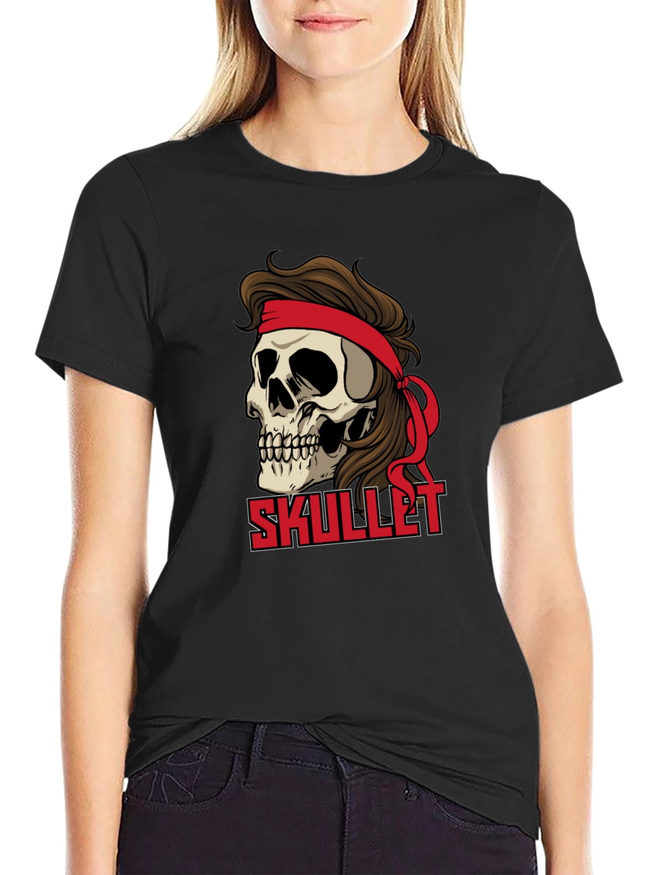 Skullet Graphic T-Shirt - Retro Rocker Style