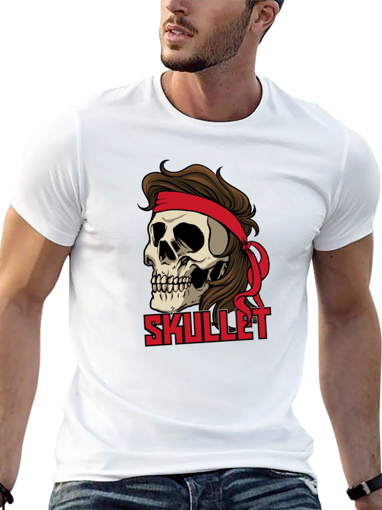Skullet Graphic T-Shirt - Retro Rocker Style