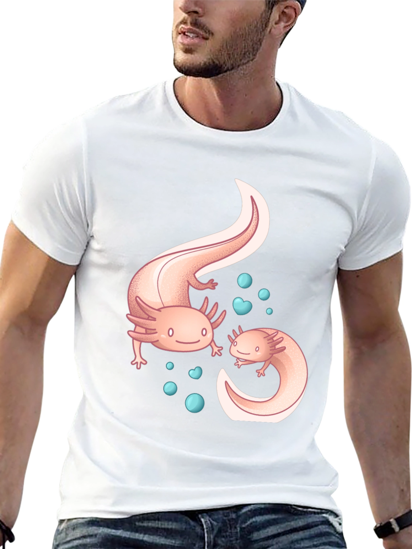 Axolotl Graphic Black T-Shirt