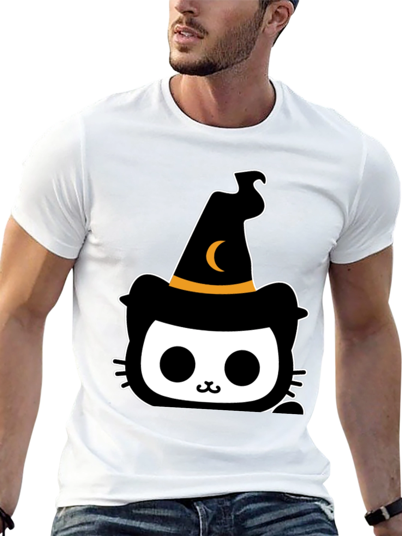 Halloween Cat Witch T-Shirt - Spooky Cute Tee