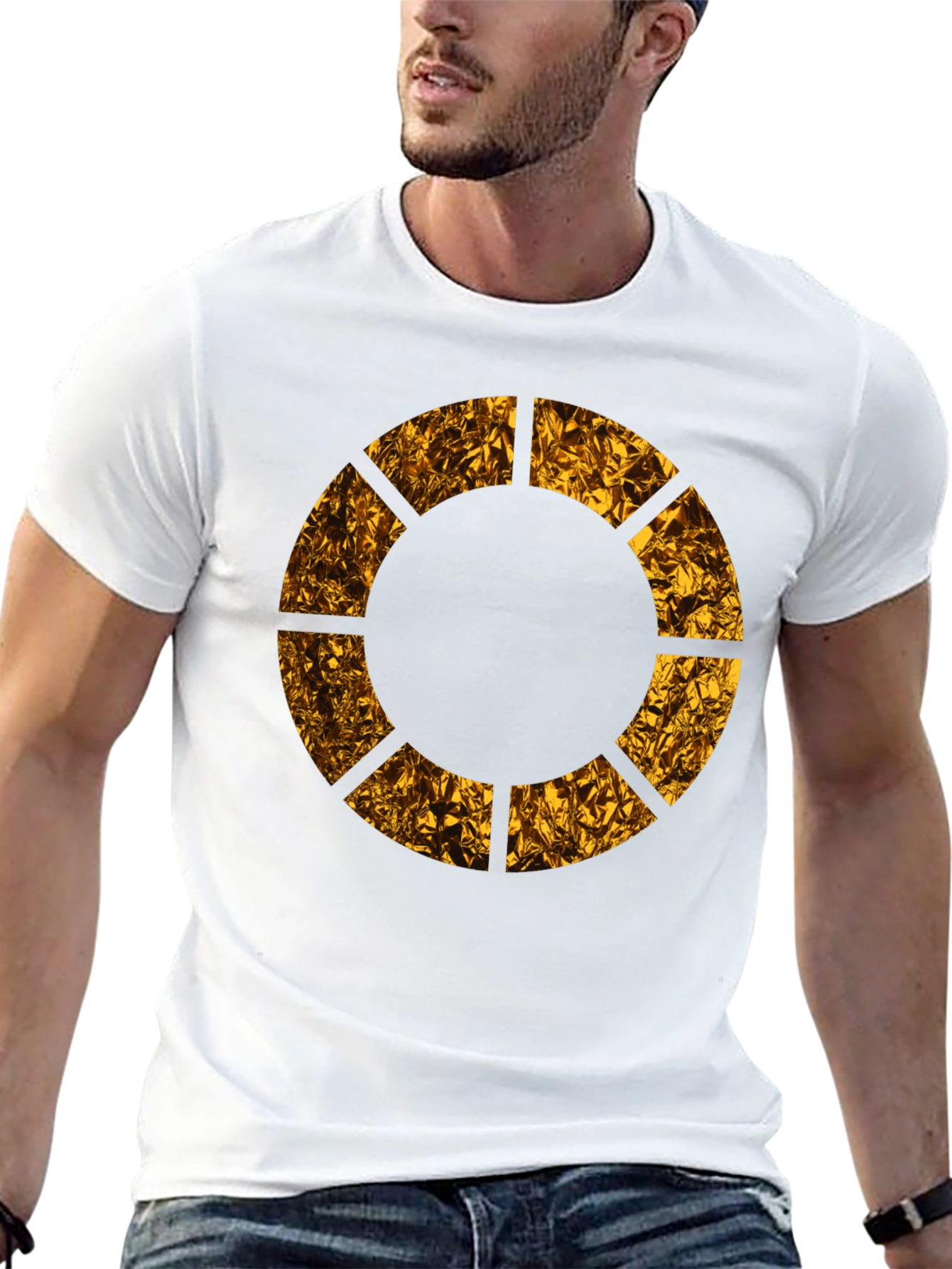 Geometric Circle Graphic Tee - Modern Black T-Shirt