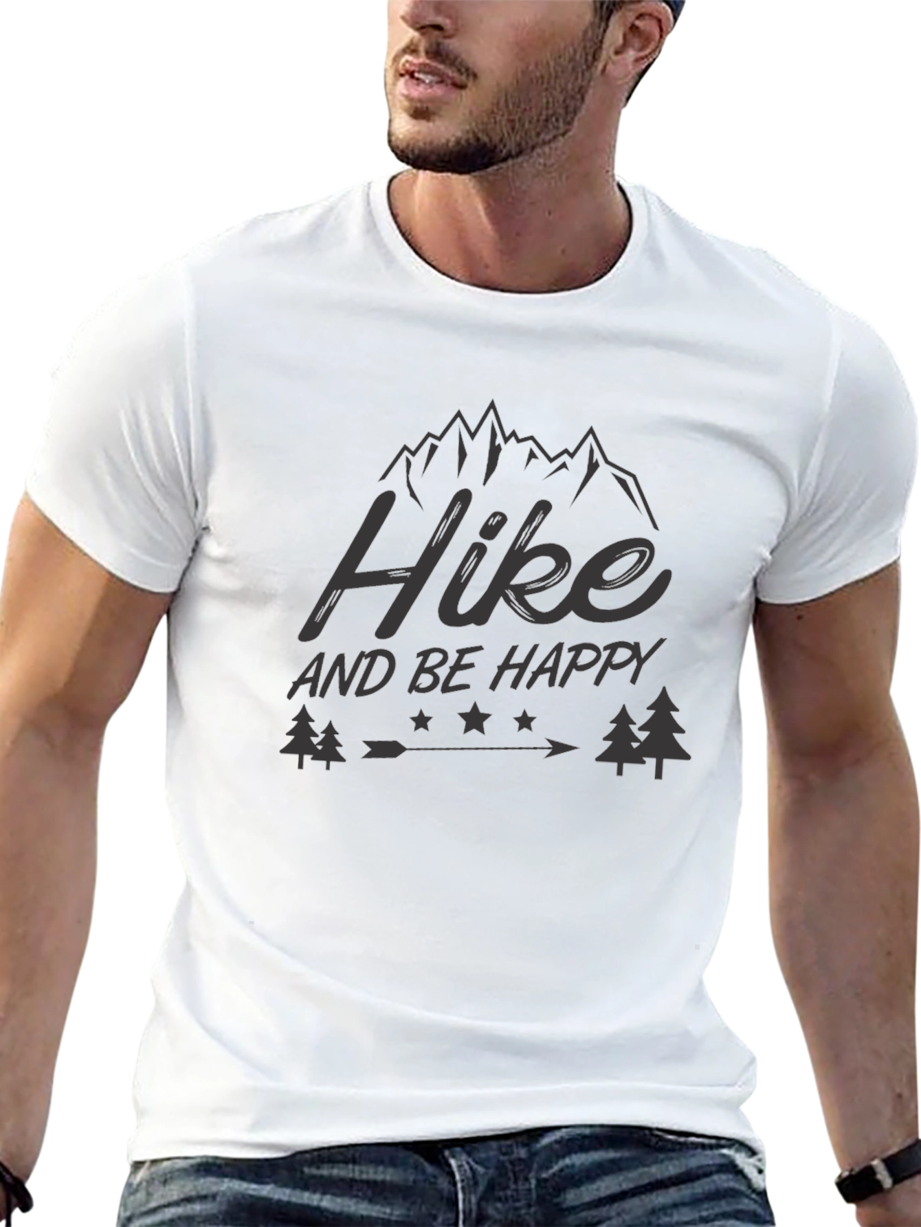 Hike and Be Happy Graphic Tee - Adventure Awaits