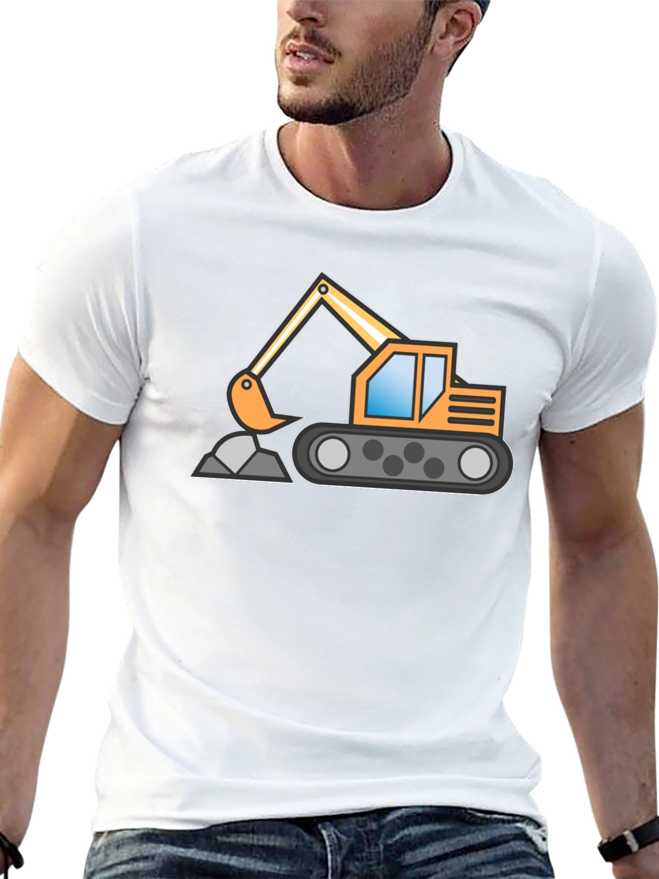 Excavator Graphic Tee - Construction Vehicle Shirt