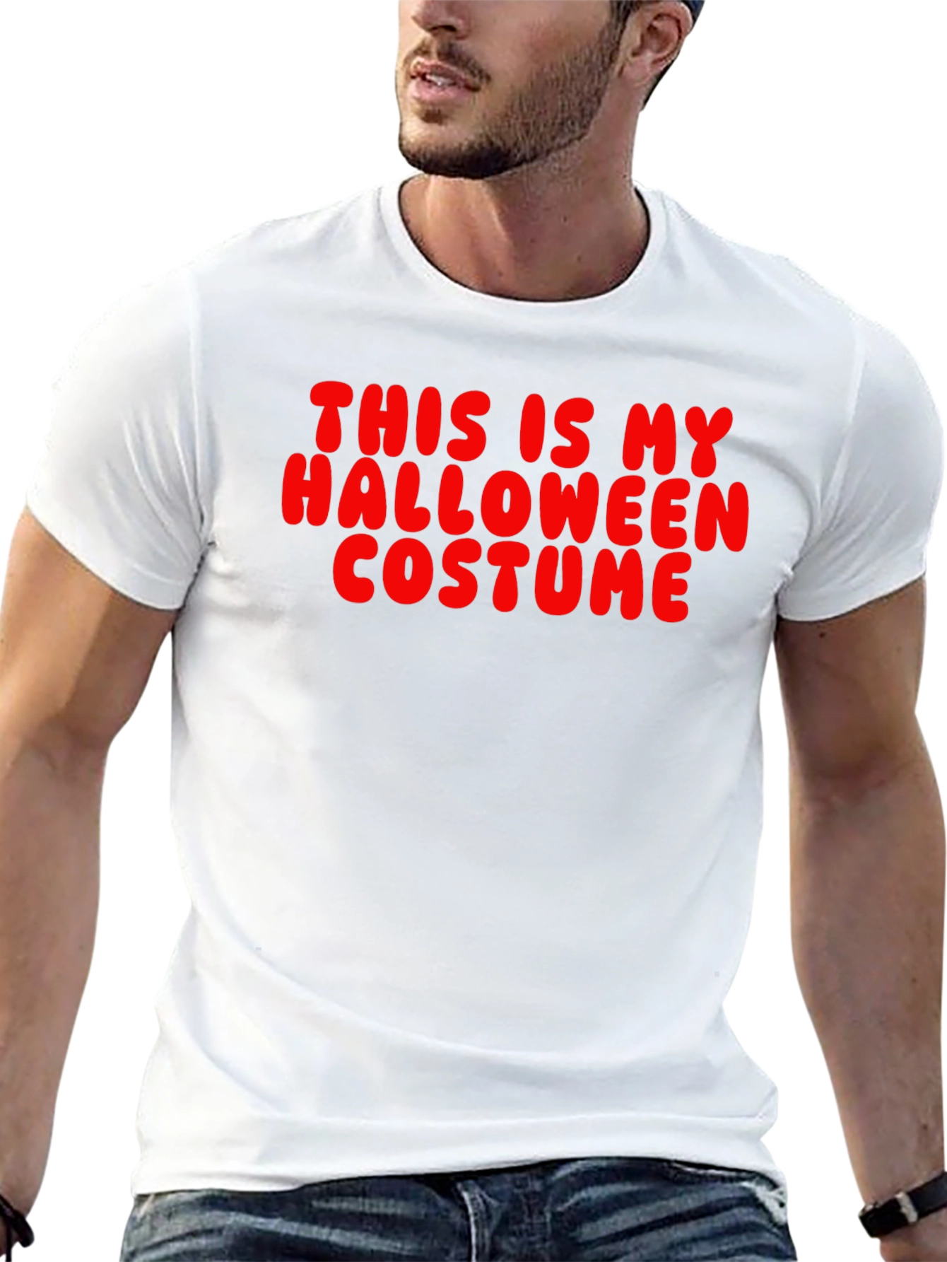 Funny Halloween Costume T-Shirt - Red Text