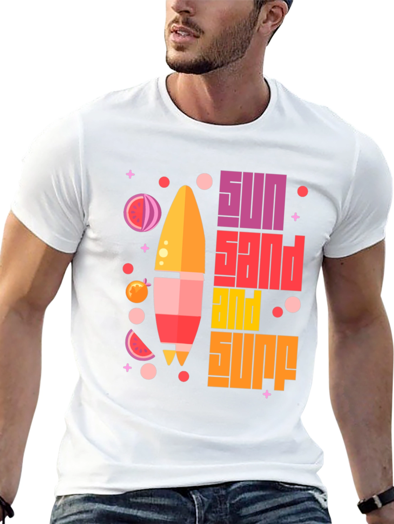 Sun Sand Surf Graphic Tee - Black
