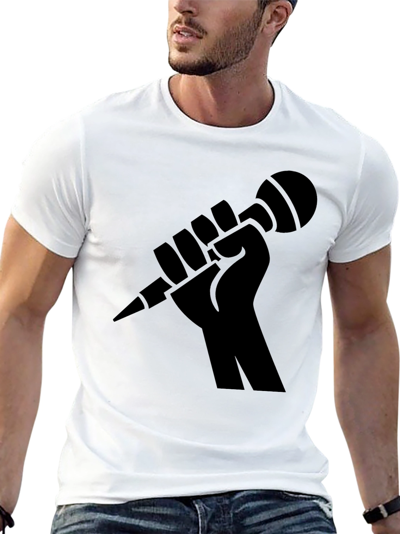 Black Fist Microphone Graphic Tee